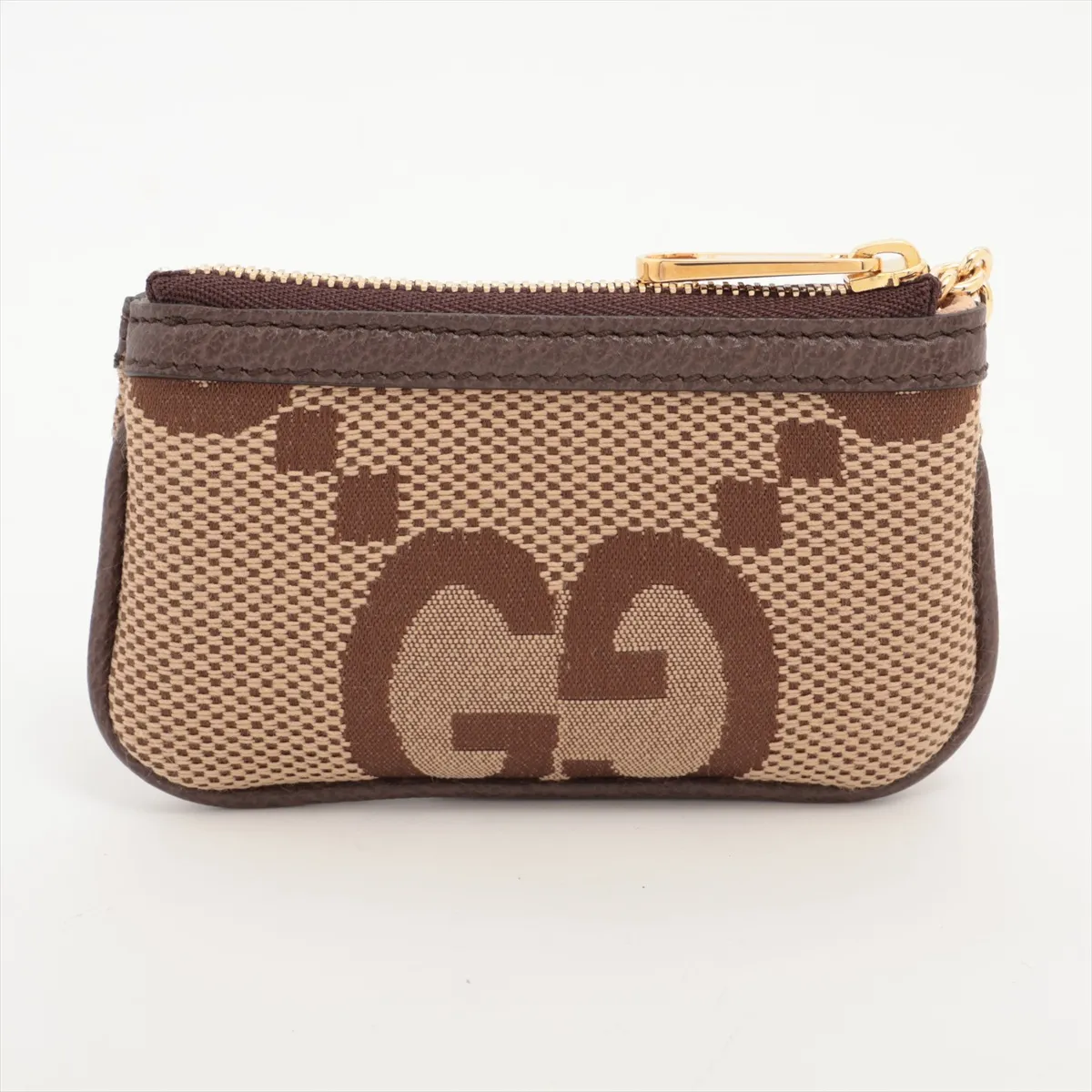 Jumbo GG 671722 Canvas x Leather Coin Case Brown — view 2
