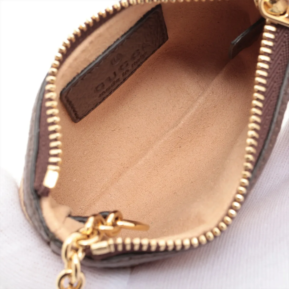Jumbo GG 671722 Canvas x Leather Coin Case Brown — view 3
