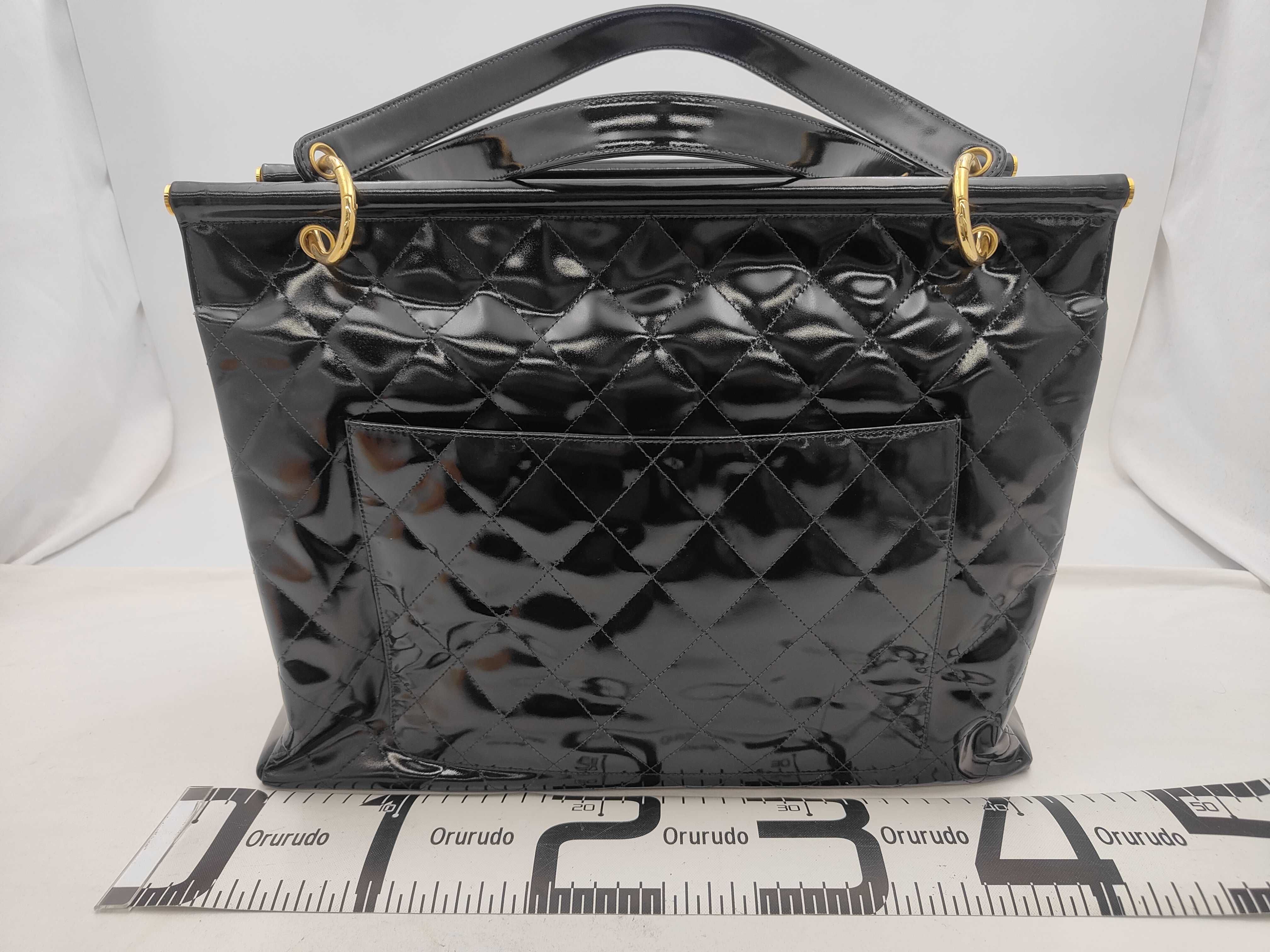 Matelassé Tote Bag, Patent Leather, Gold, Dust Bag, G Card, Tote Bag — view 2