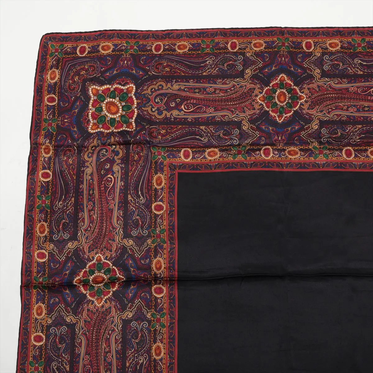 Gripore Scarf Silk Black x Multicolor Thread — view 2