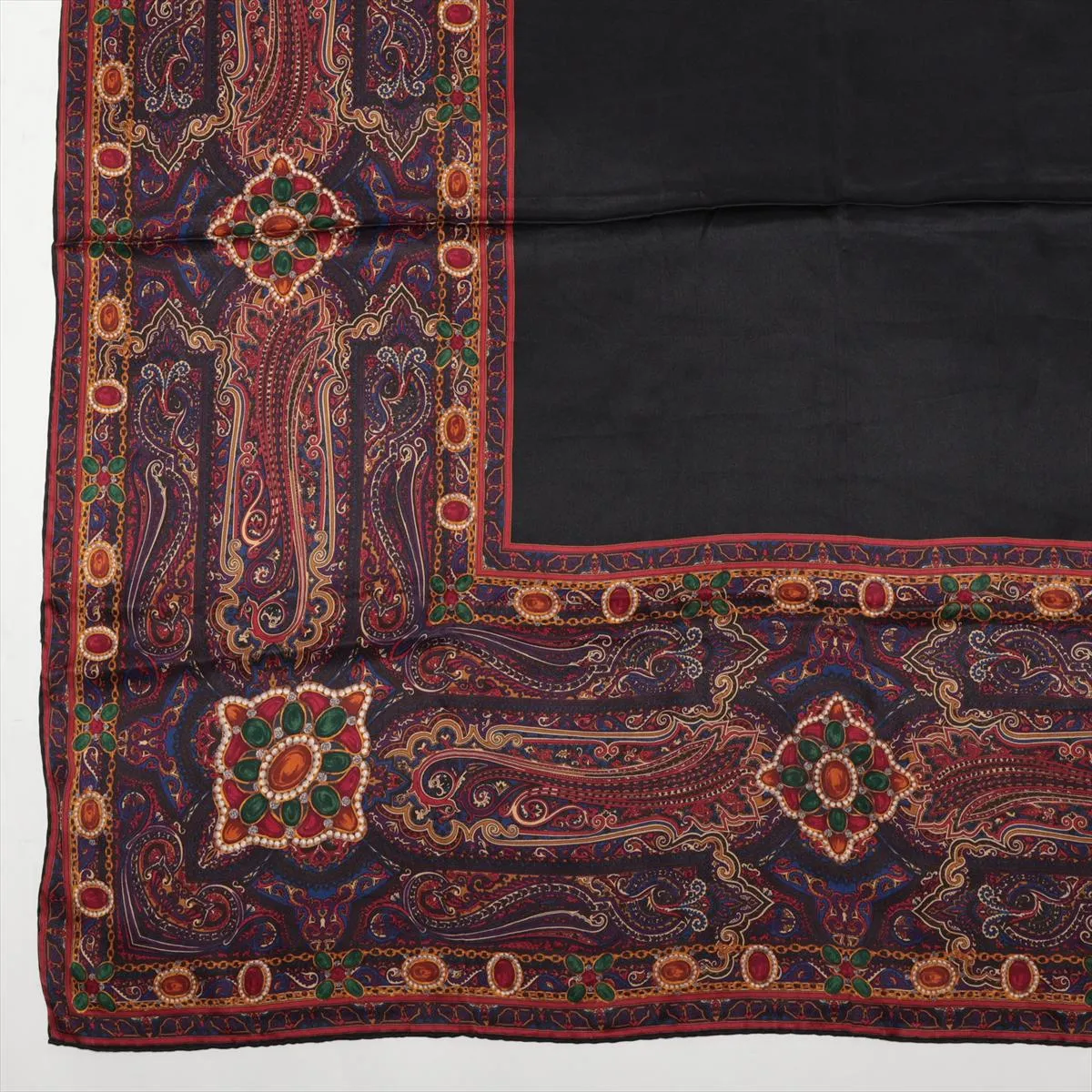 Gripore Scarf Silk Black x Multicolor Thread — view 5