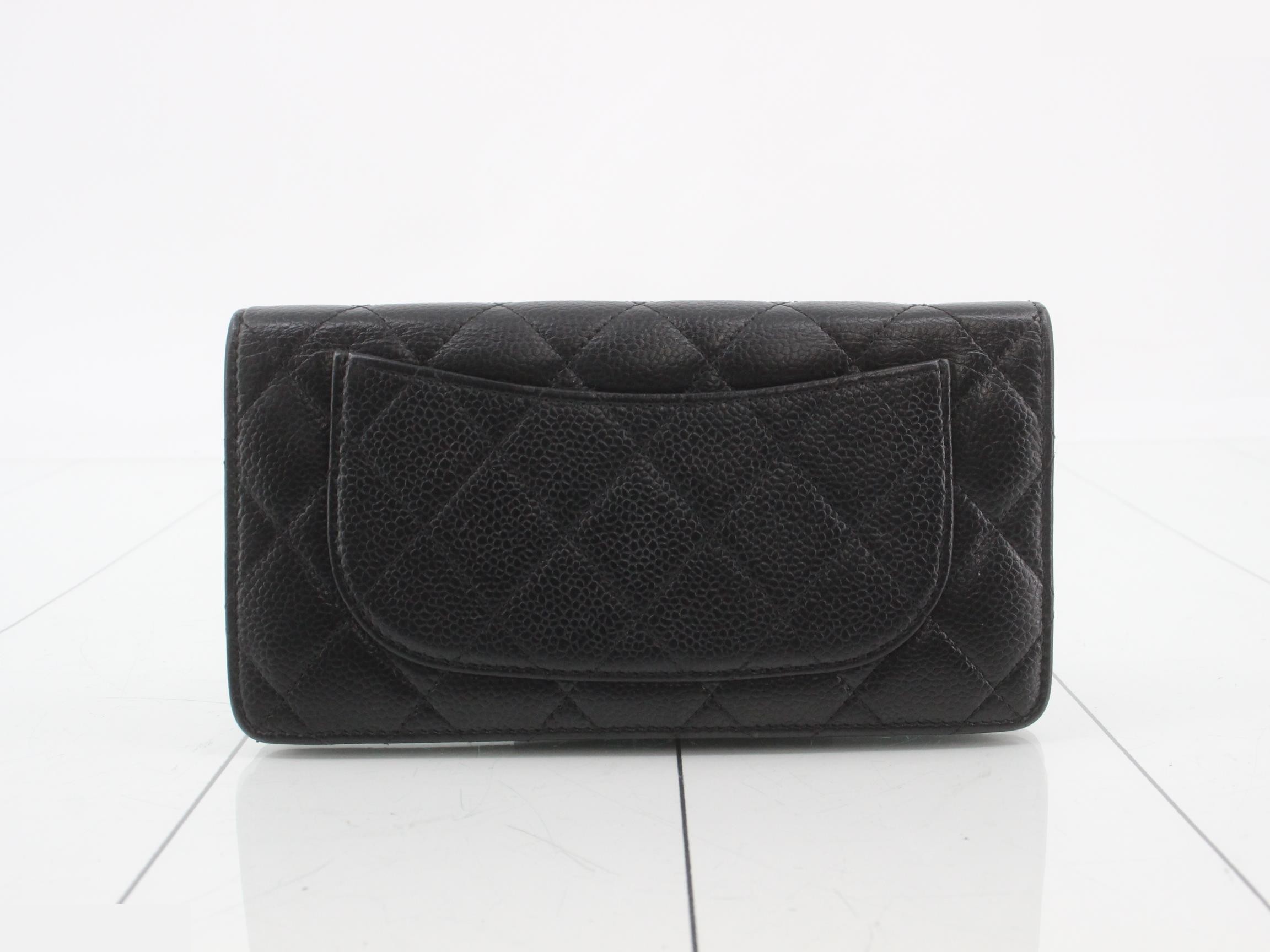 Matelassé Caviar Skin Bi-fold Long Wallet — view 2