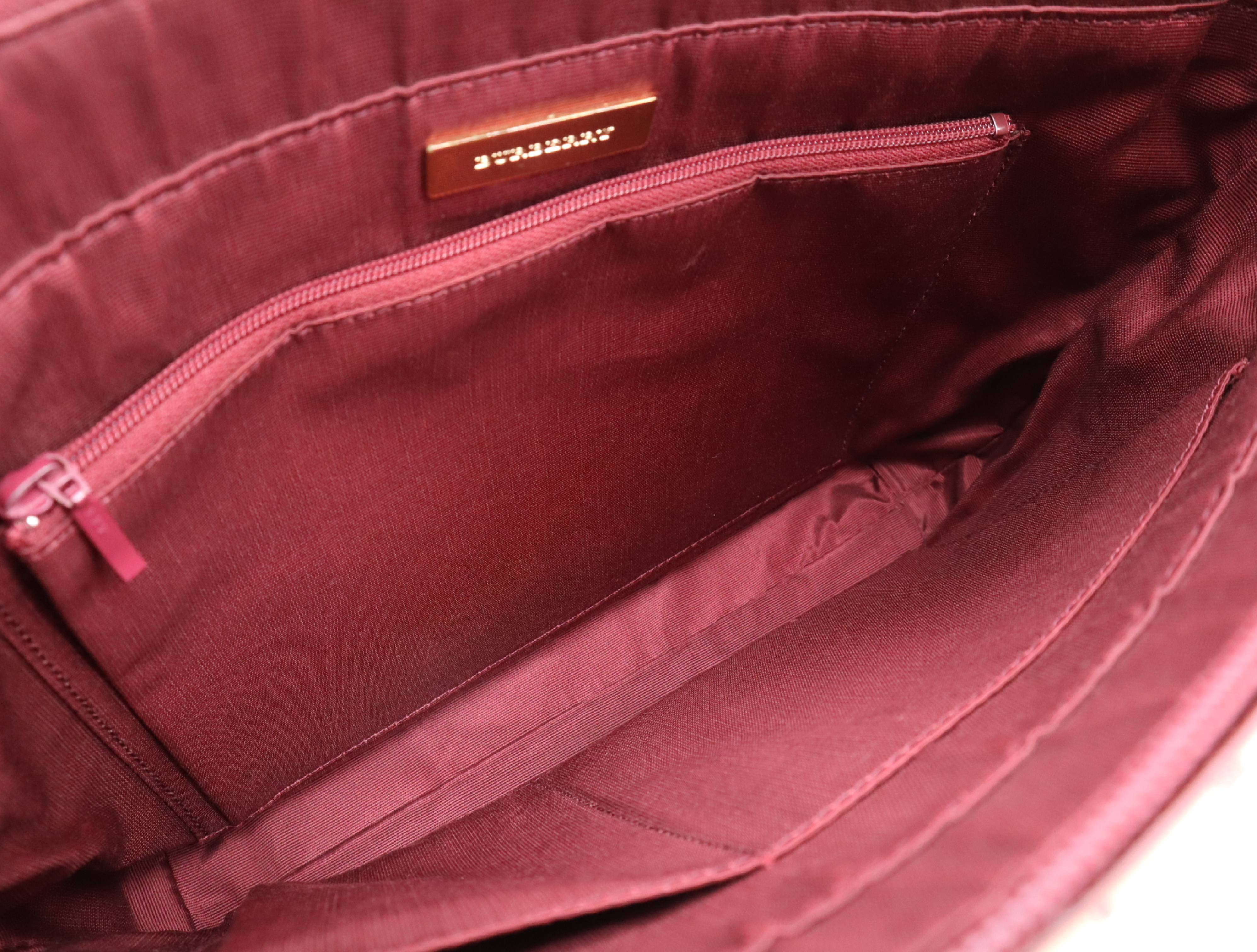 Canvas x Leather Nova Check Tote Bag, Red, Gold Hardware — view 14