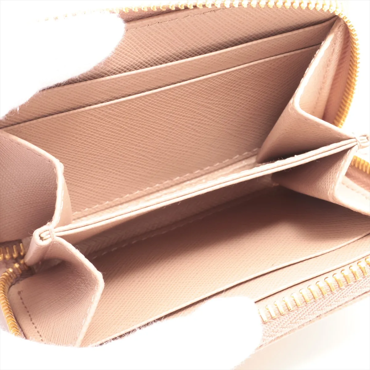 Saffiano Metal 1MM268 Leather Coin Case Beige — view 3