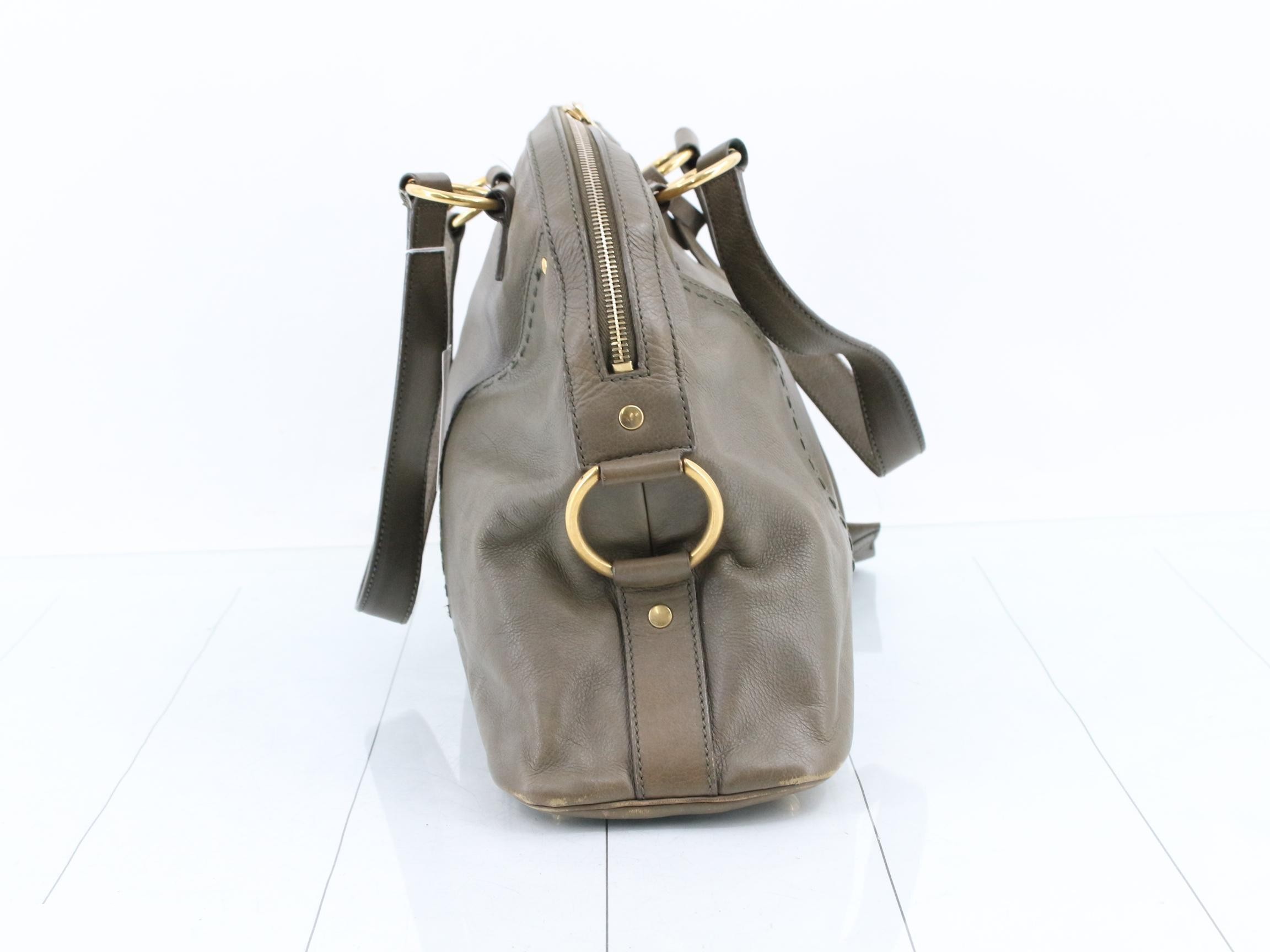 Muse Bag Leather Handbag Khaki — view 4
