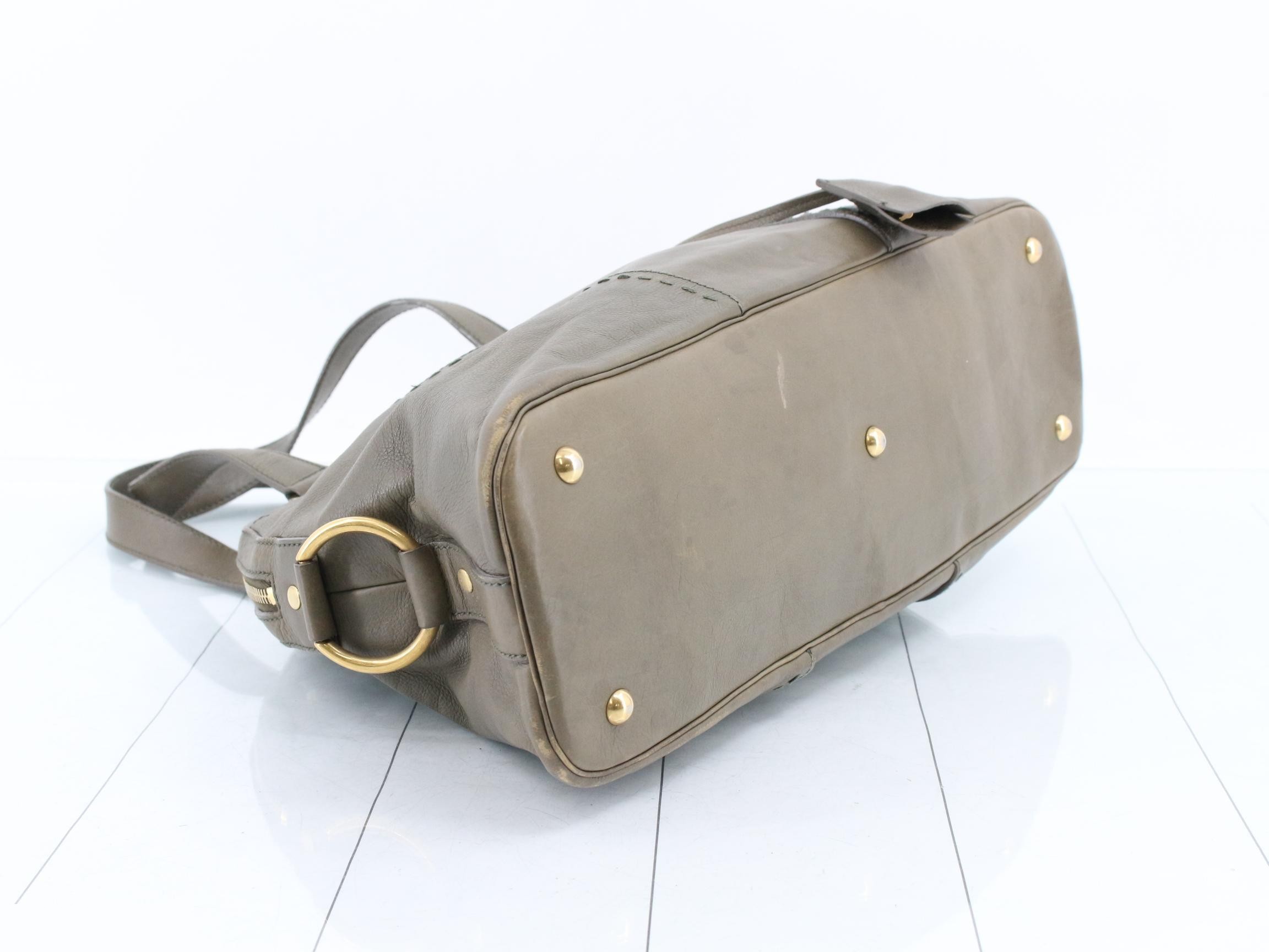Muse Bag Leather Handbag Khaki — view 5