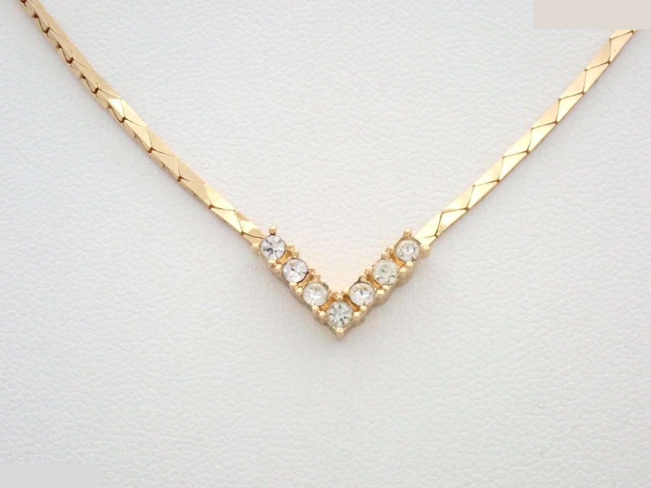 Rhinestone necklace, total length approximately 42 cm