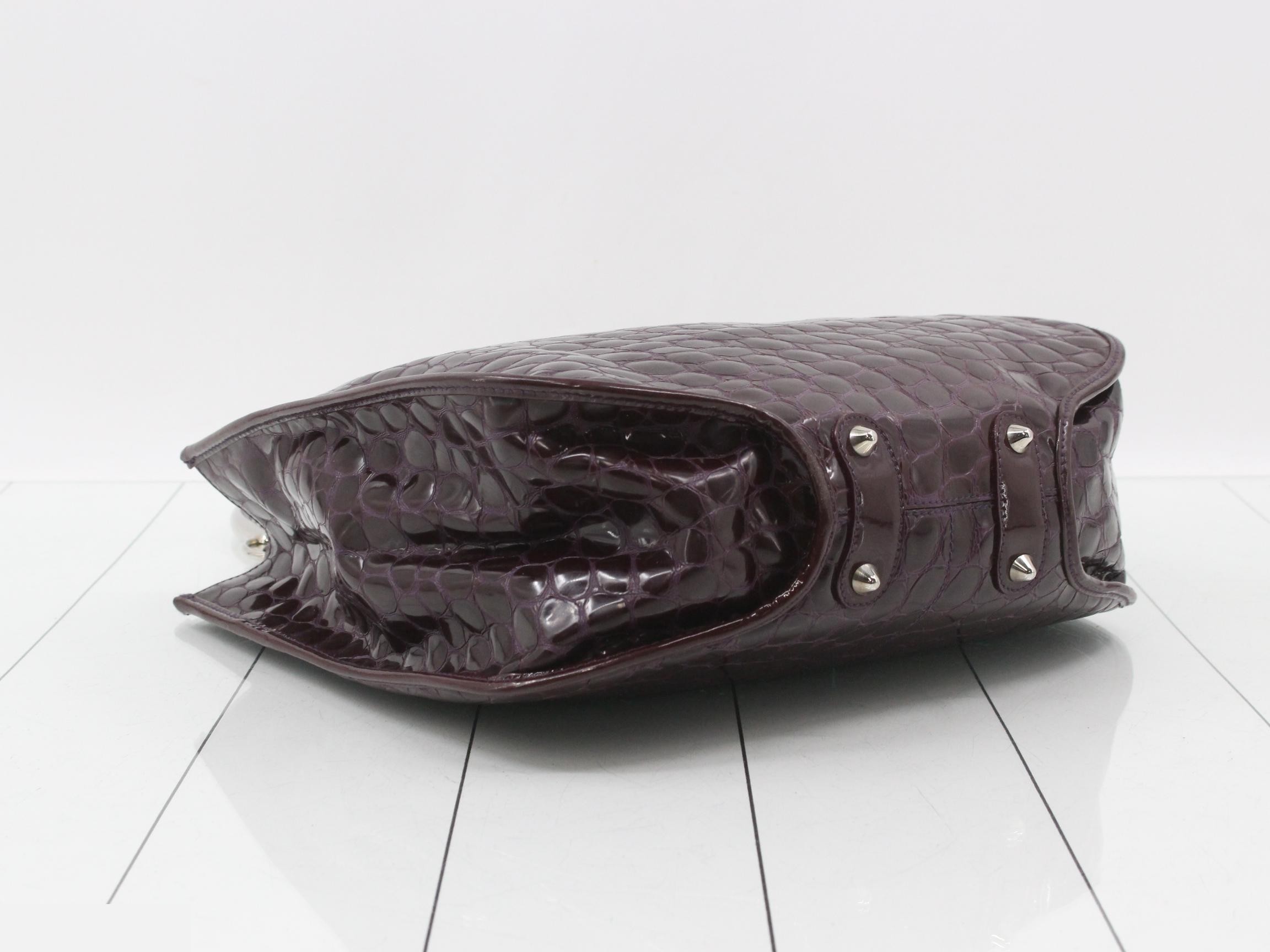 Purple Croc Embossed Patent Leather 6 — view 5
