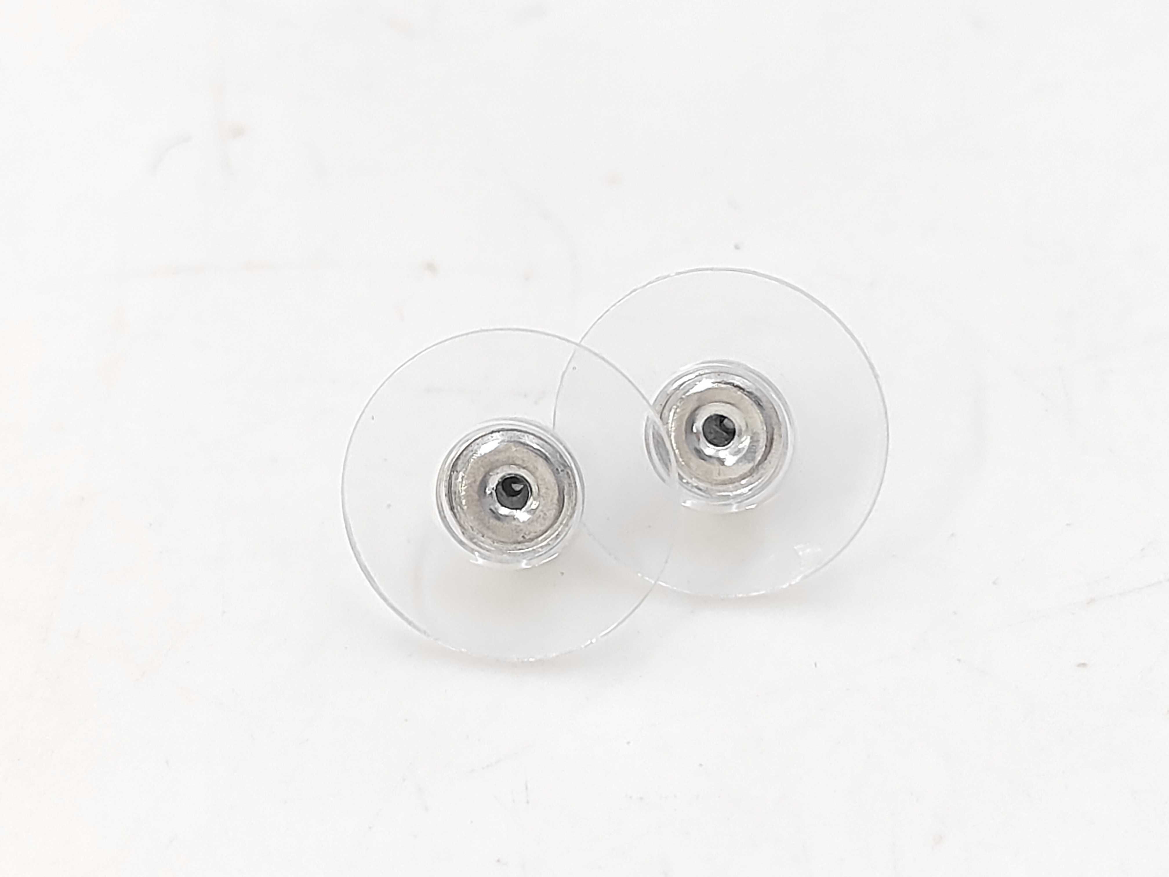 Rhinestone Coco Mark Earrings, Silver Earrings — view 6