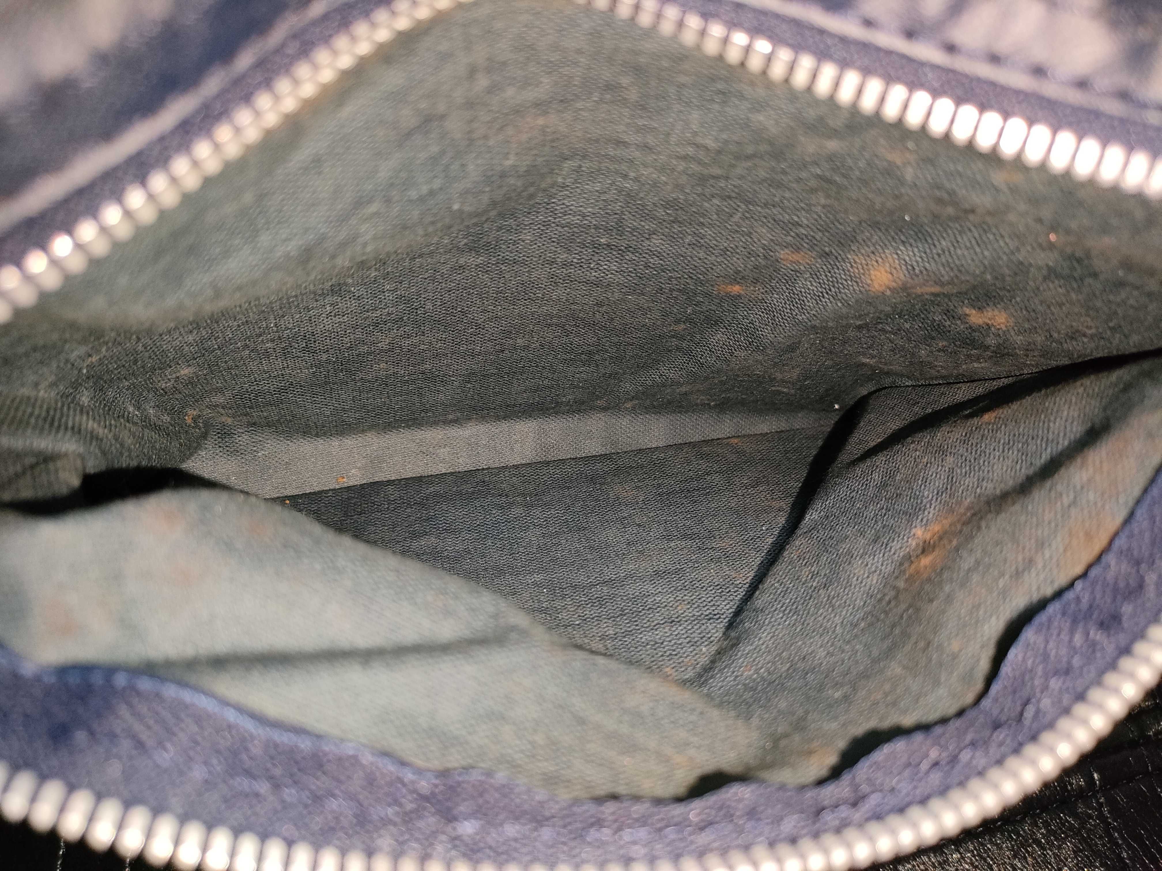 Trotter Boston Bag, Canvas and Leather, Navy Handbag — view 11