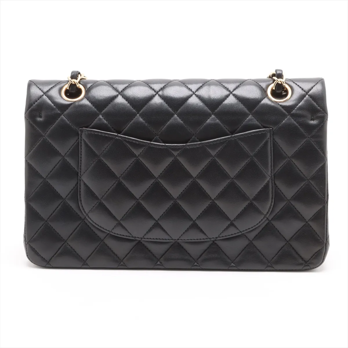 [Individually wrapped] Chanel Matelasse 25 Lambskin Double Flap Double Chain Bag Black Gold Hardware 16516822 16th Series A01112 — view 2