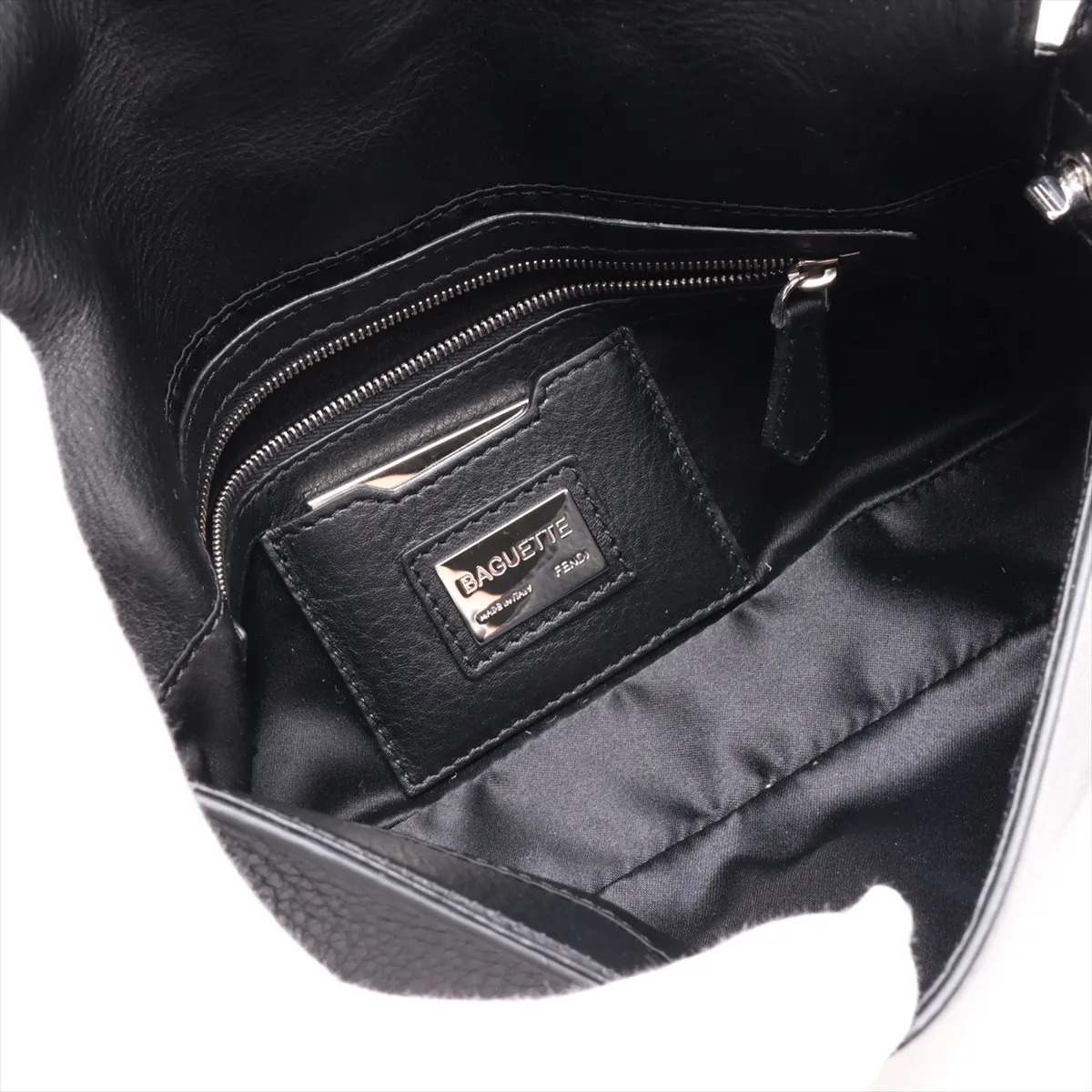 [Individually packaged] Fendi Baguette 8BR600 Leather x Jewel Shoulder Bag, Black — view 6