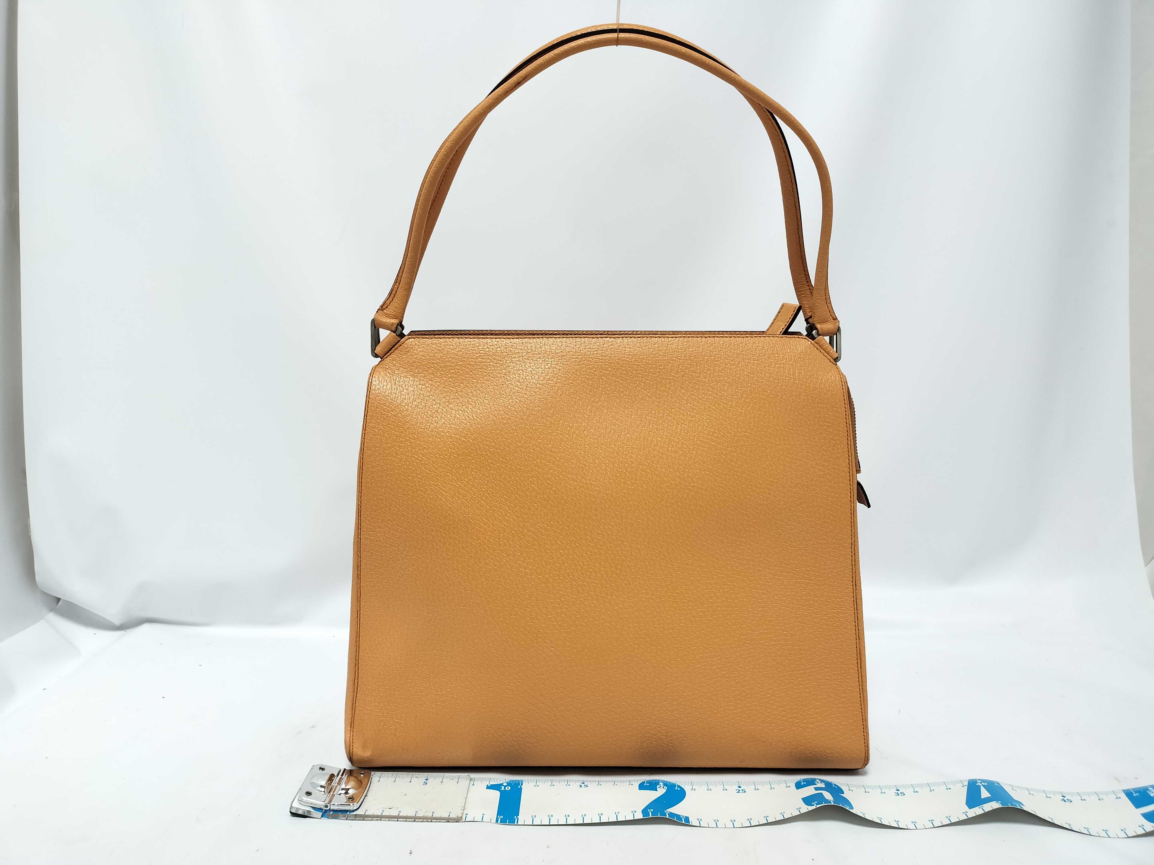 Leather Tote Bag Orange Tote Bag — view 2