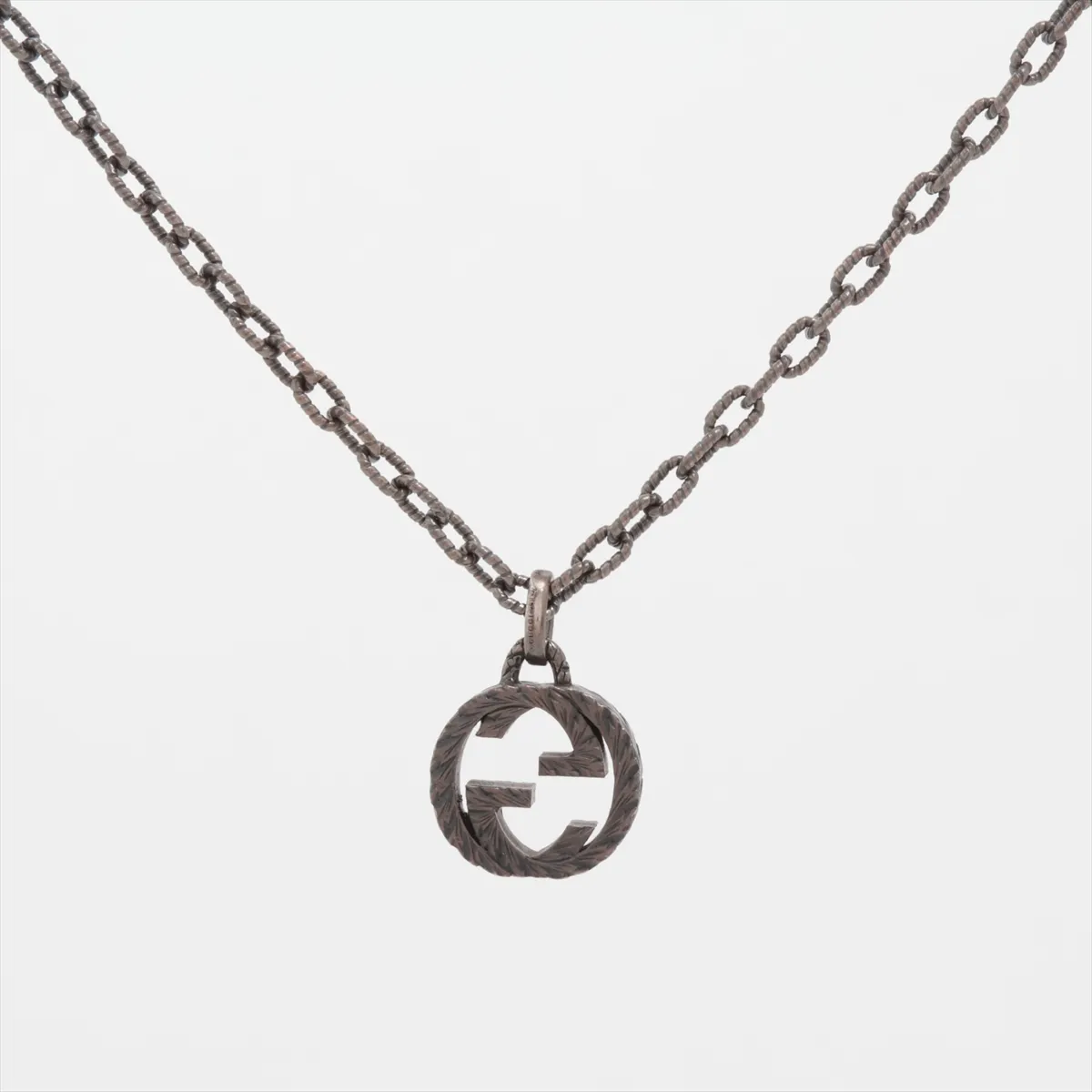 Interlocking G Arabesque Necklace, 925 Sterling Silver, 17.8g, with