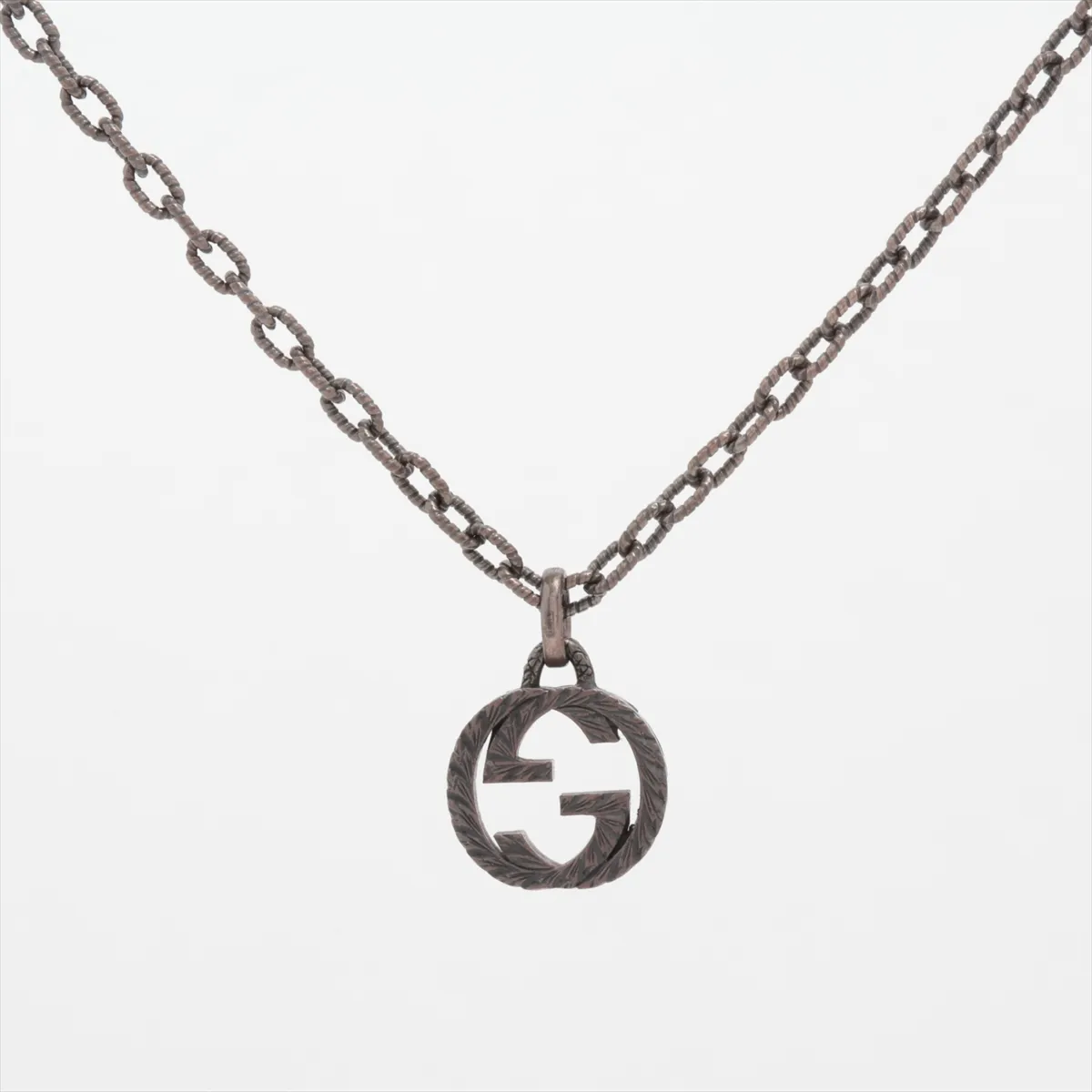 Interlocking G Arabesque Necklace, 925 Sterling Silver, 17.8g, with — view 2