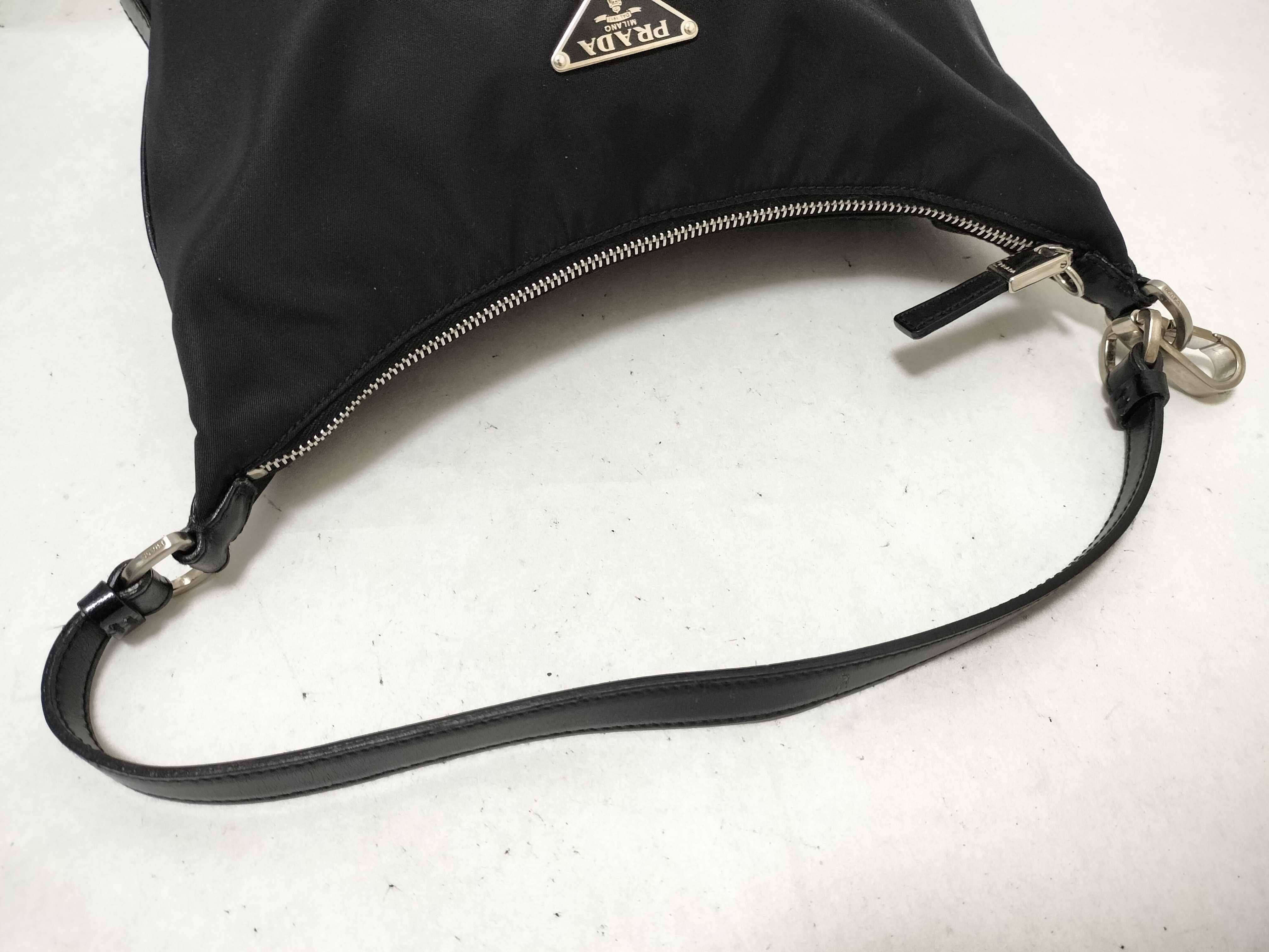 Nylon Shoulder Bag, Black — view 3