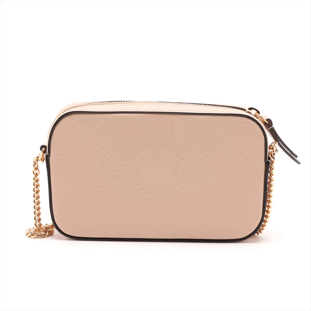 GG Supermini Leather Chain Shoulder Bag, Beige, 781554 — view 2