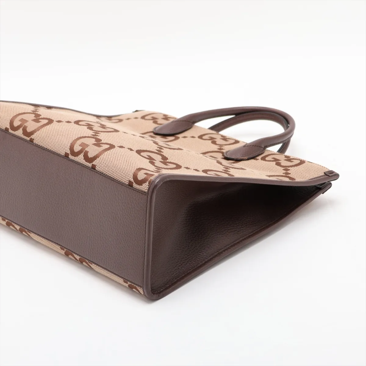 Jumbo GG Canvas x Leather 2-Way Handbag, Brown, 678839 — view 3