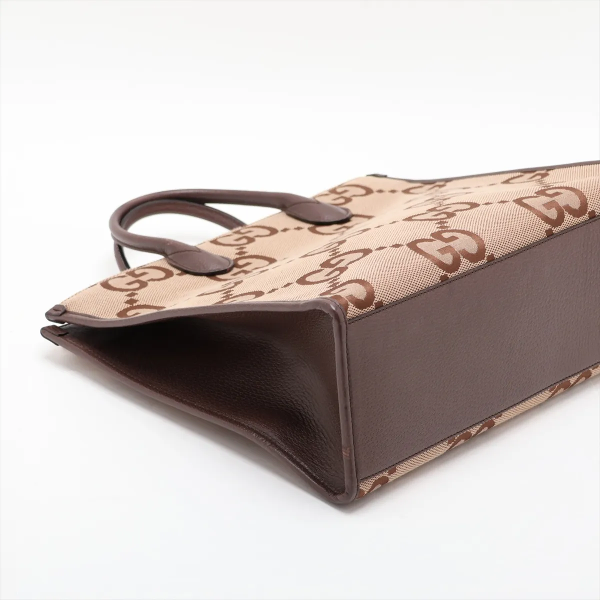 Jumbo GG Canvas x Leather 2-Way Handbag, Brown, 678839 — view 4