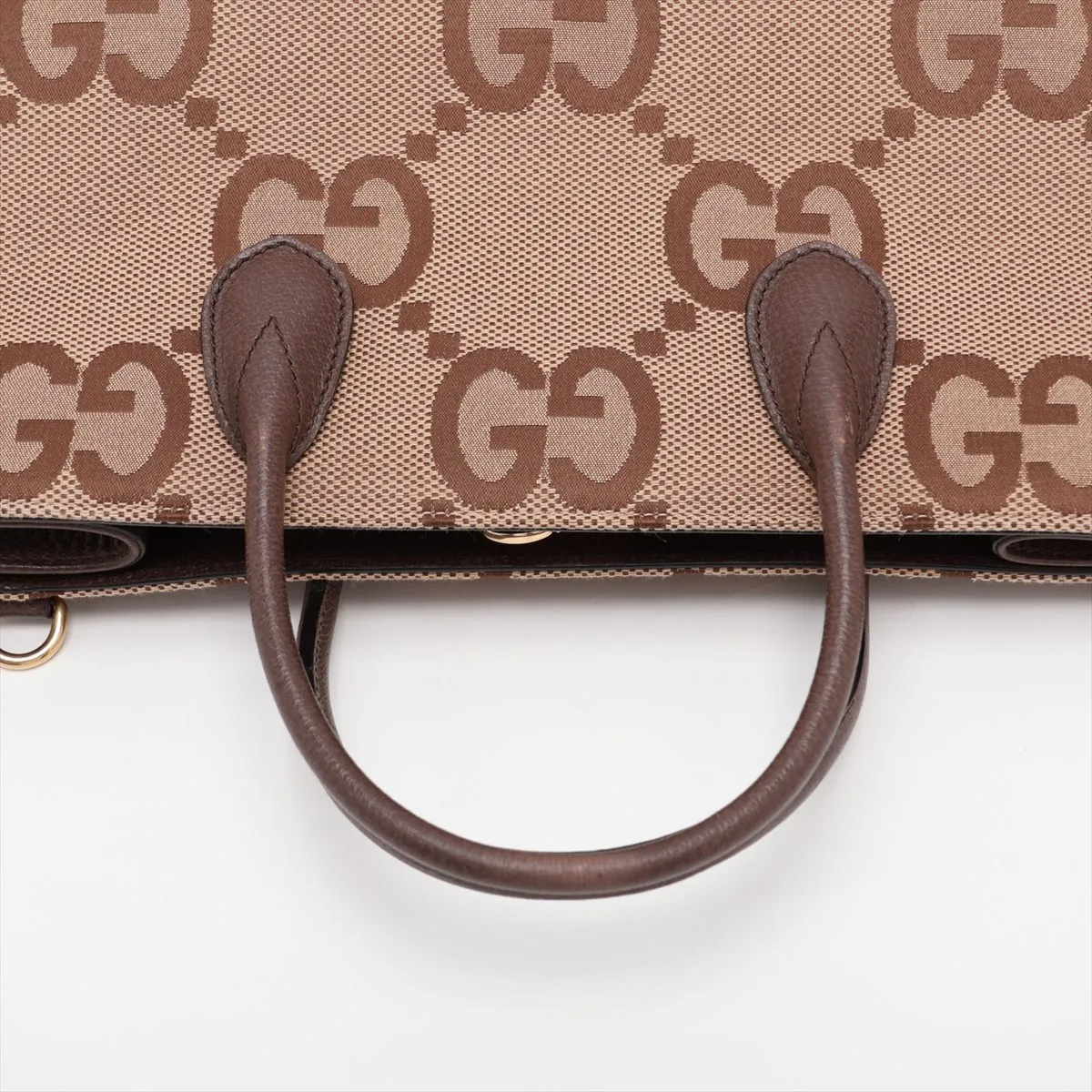 Jumbo GG Canvas x Leather 2-Way Handbag, Brown, 678839 — view 5