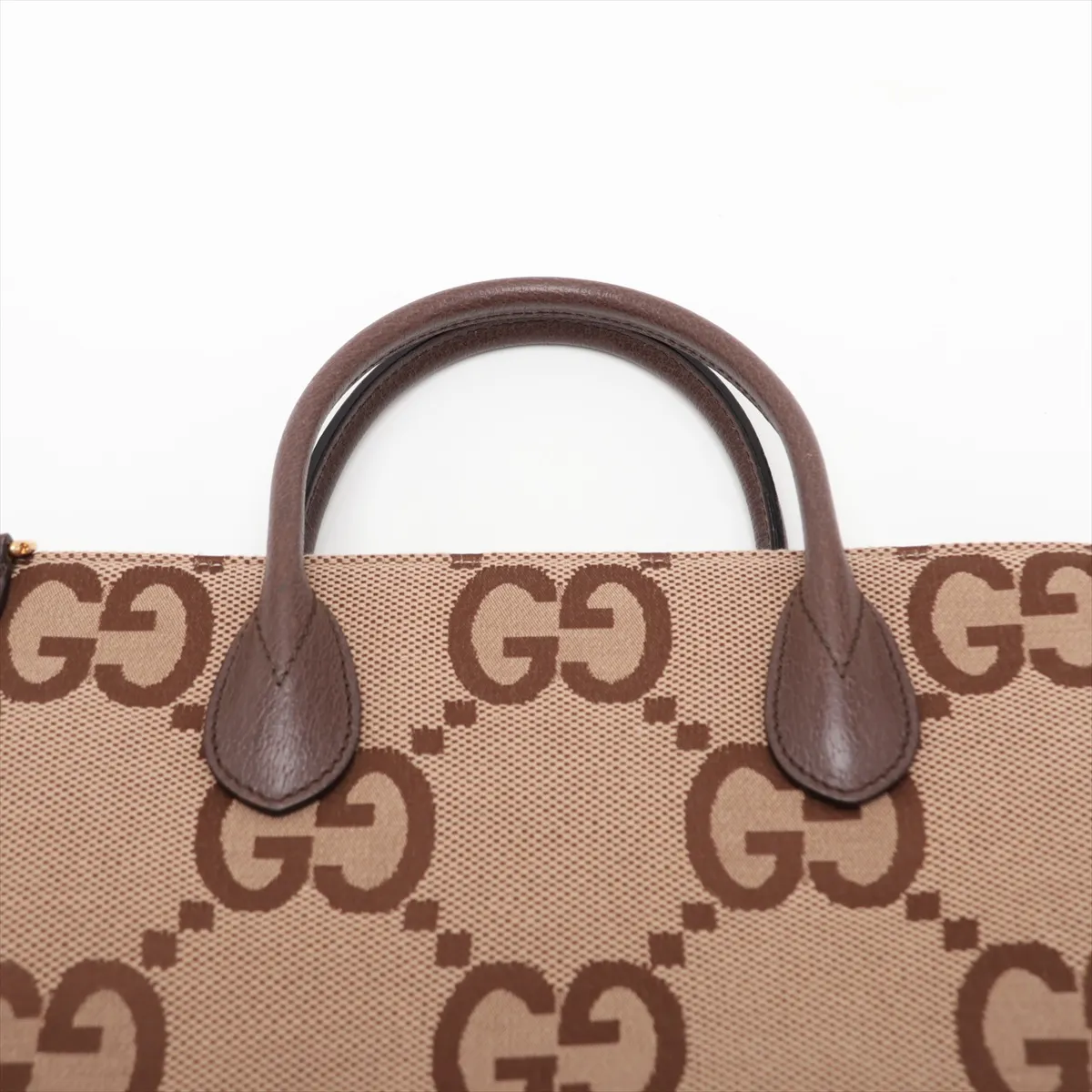 Jumbo GG Canvas x Leather 2-Way Handbag, Brown, 678839 — view 6