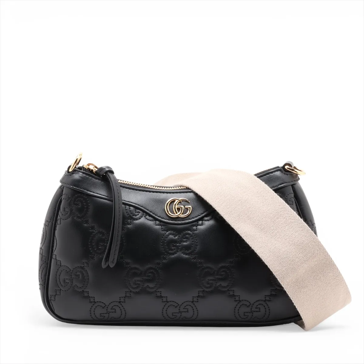 GG Matelassé Leather 2-Way Shoulder Bag, Black, 735049