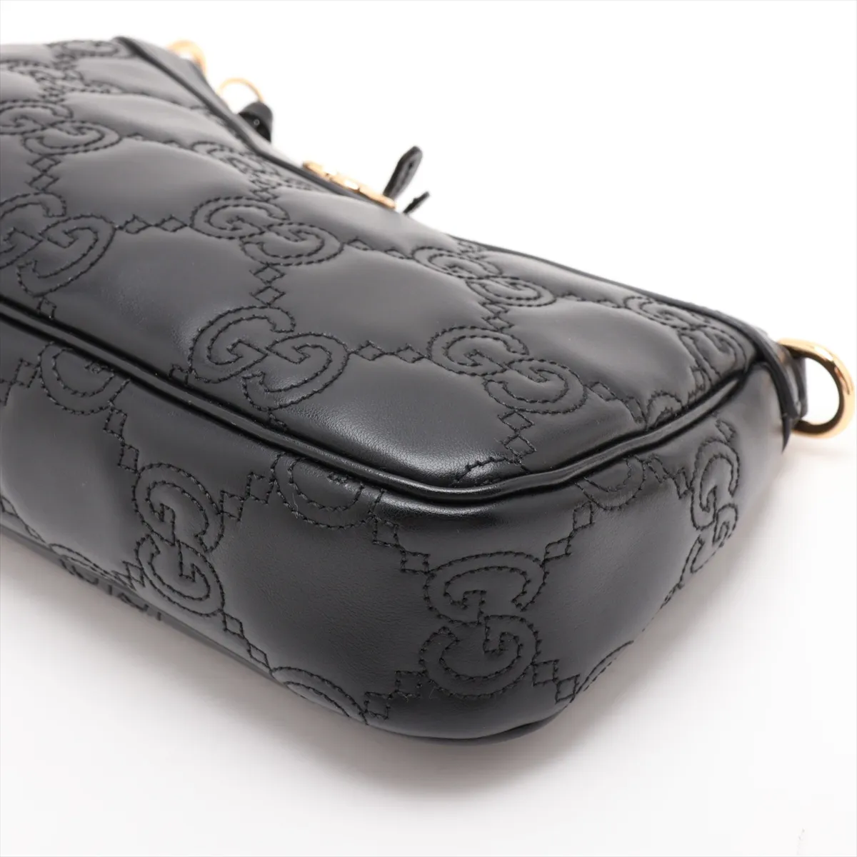GG Matelassé Leather 2-Way Shoulder Bag, Black, 735049 — view 3