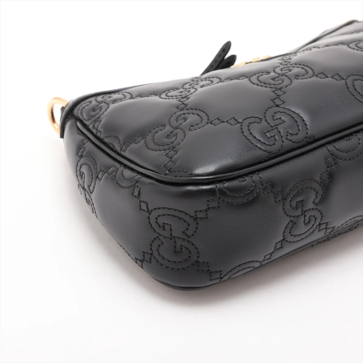 GG Matelassé Leather 2-Way Shoulder Bag, Black, 735049 — view 4