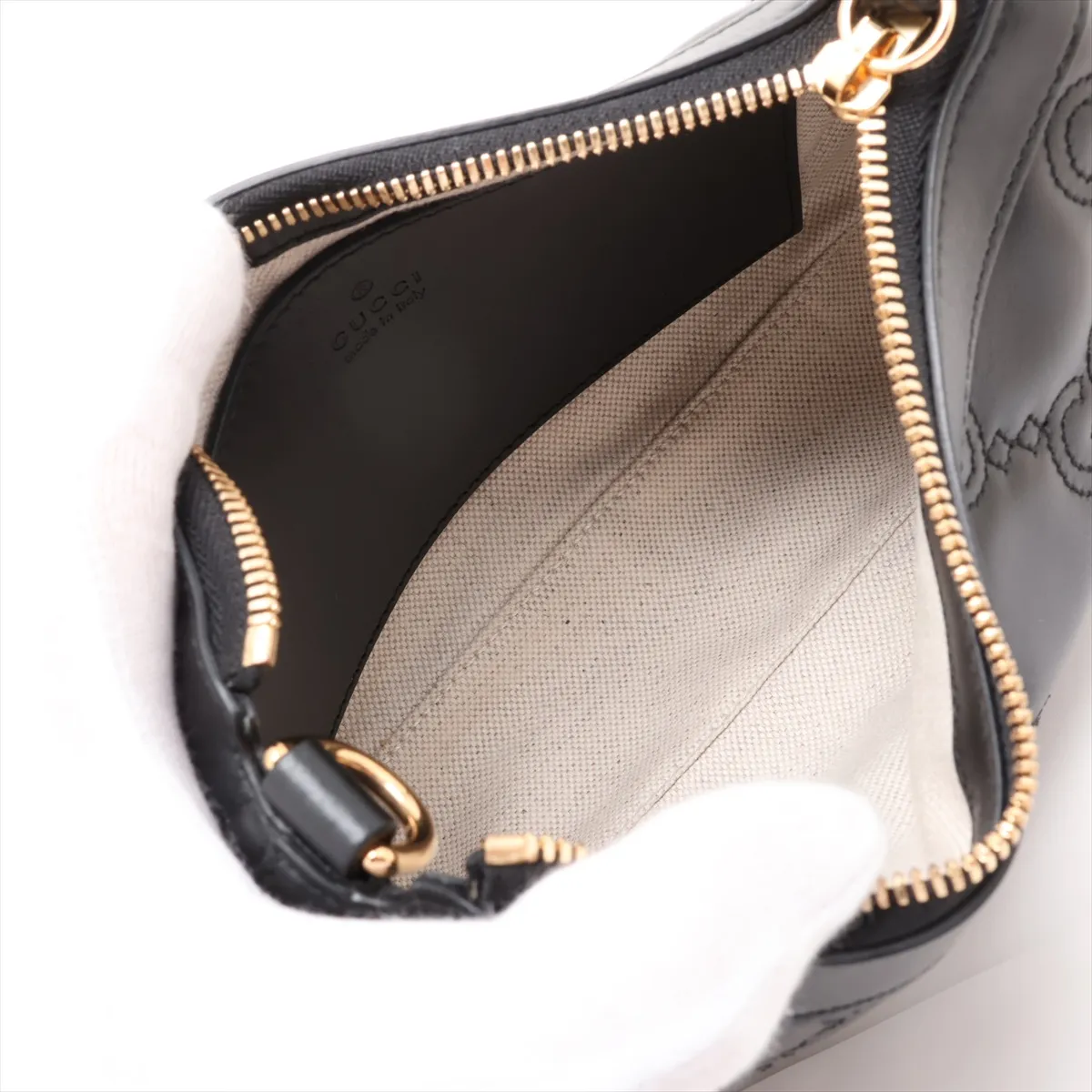 GG Matelassé Leather 2-Way Shoulder Bag, Black, 735049 — view 6