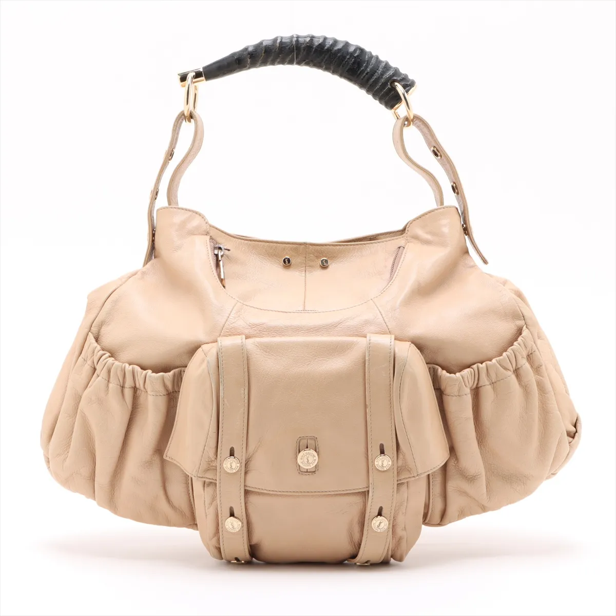 Mombasa Leather Handbag, Beige, 130157