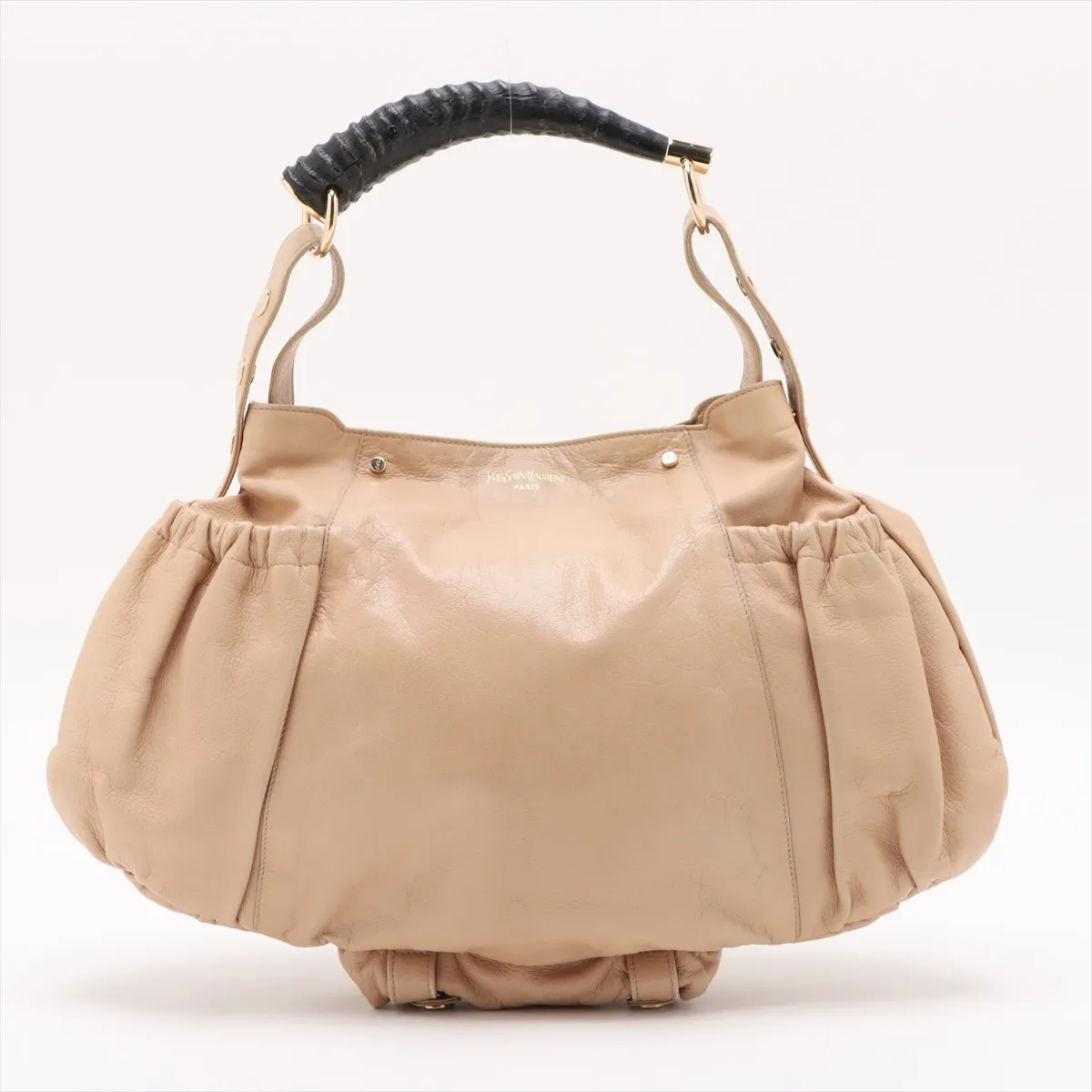 Mombasa Leather Handbag, Beige, 130157 — view 2