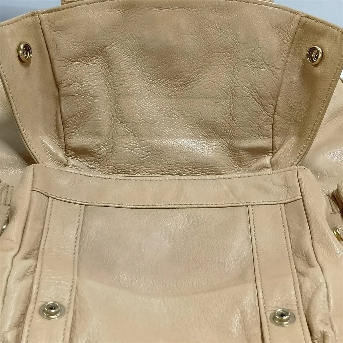 Mombasa Leather Handbag, Beige, 130157 — view 12