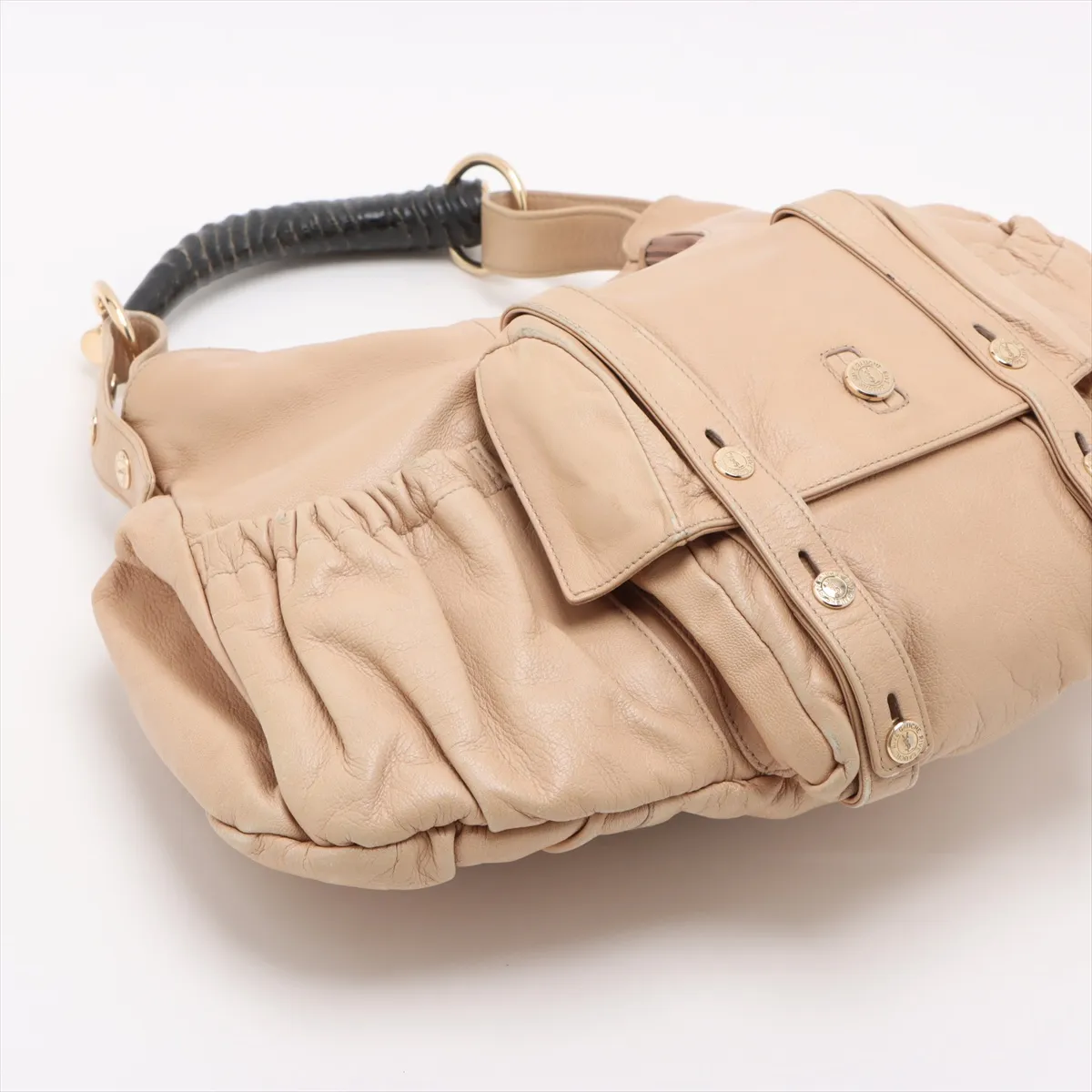 Mombasa Leather Handbag, Beige, 130157 — view 4