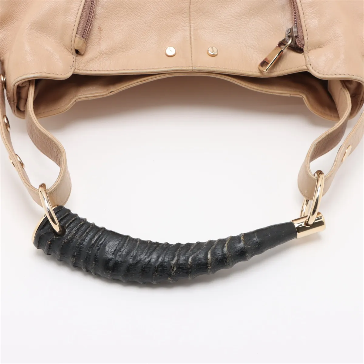 Mombasa Leather Handbag, Beige, 130157 — view 5