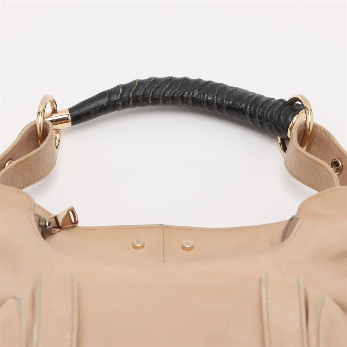 Mombasa Leather Handbag, Beige, 130157 — view 6
