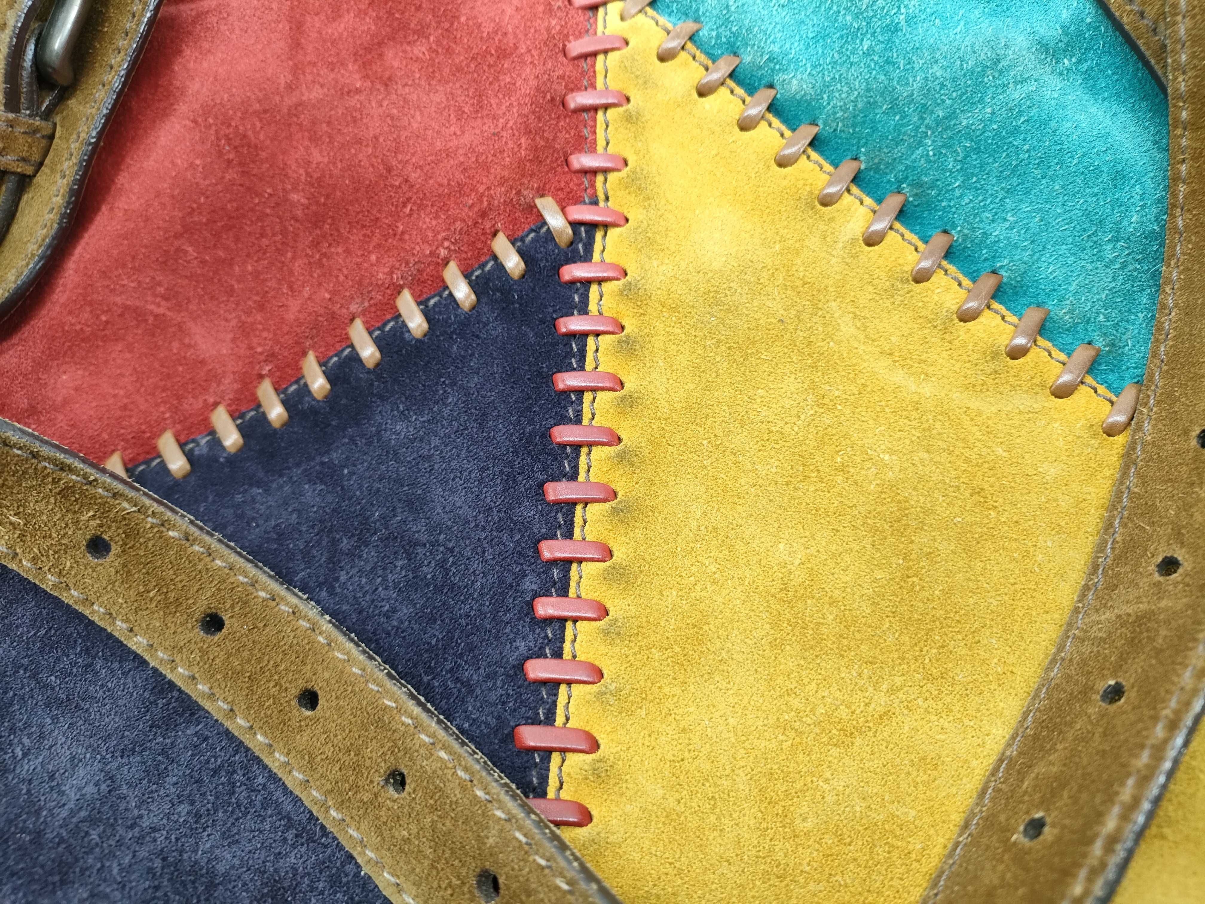 Multicolor Suede Patchwork Tote Bag — view 14