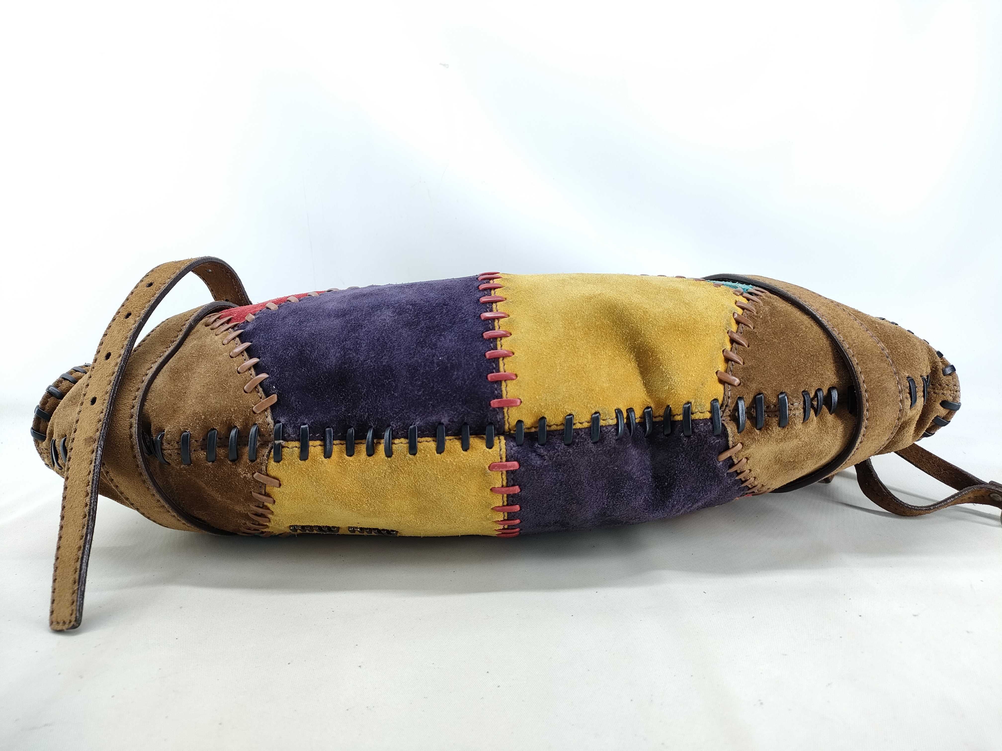 Multicolor Suede Patchwork Tote Bag — view 3