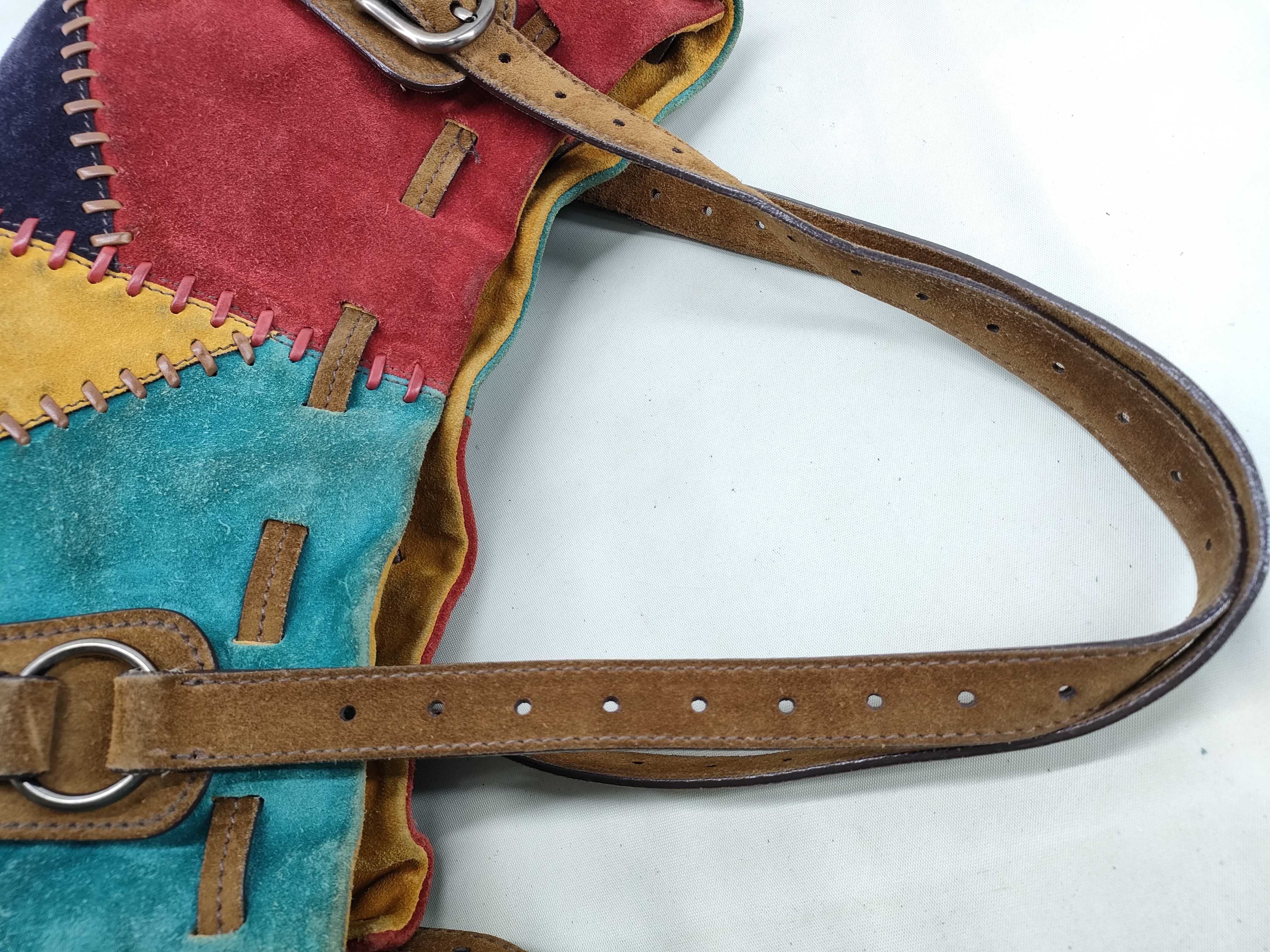 Multicolor Suede Patchwork Tote Bag — view 5