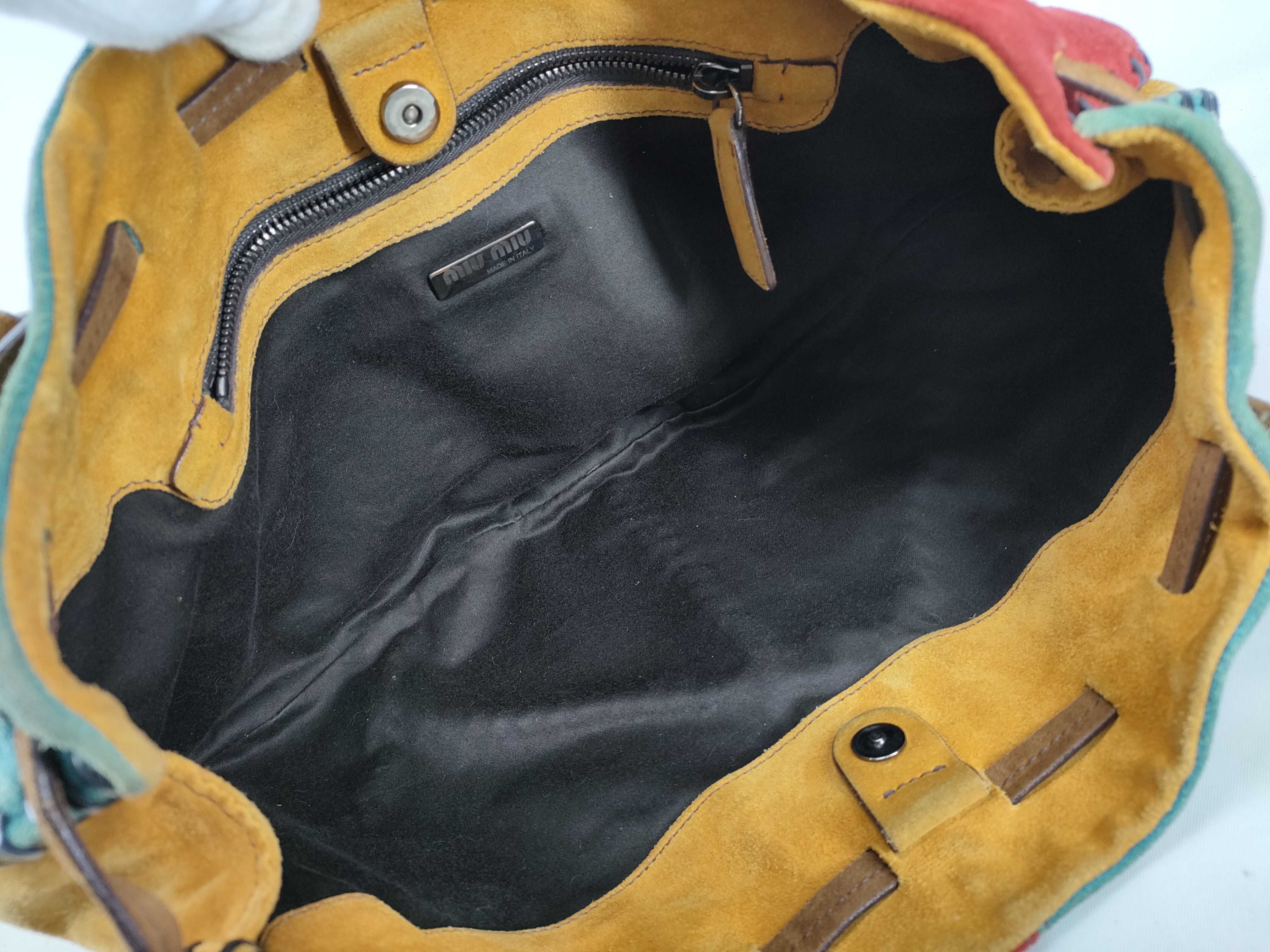 Multicolor Suede Patchwork Tote Bag — view 8