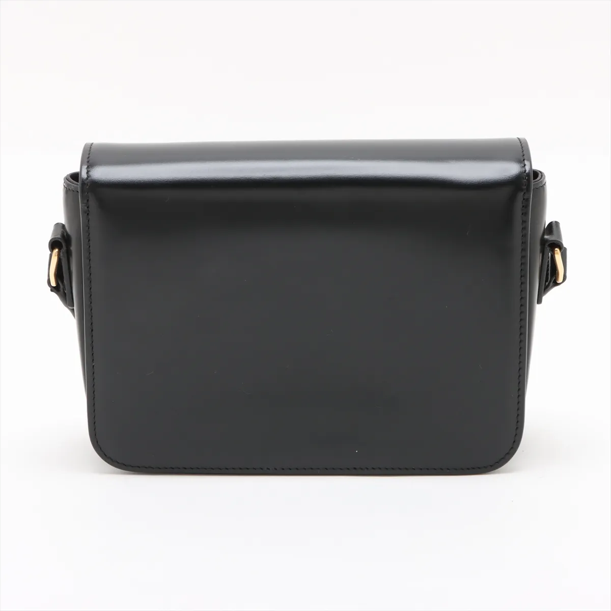 Triomphe Teen Leather Shoulder Bag Black — view 2