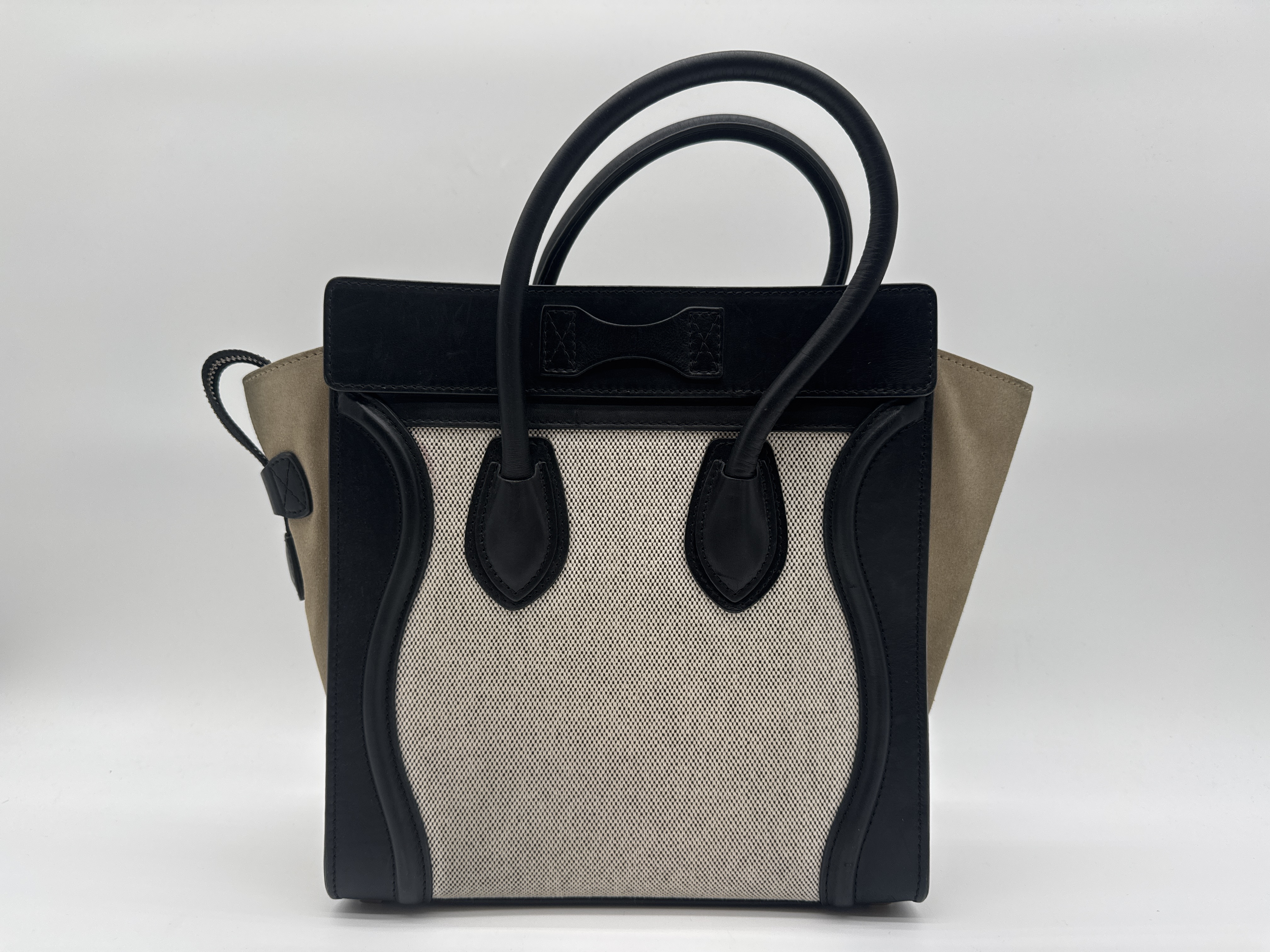 Micro Shopper Luggage Suede Handbag — view 2