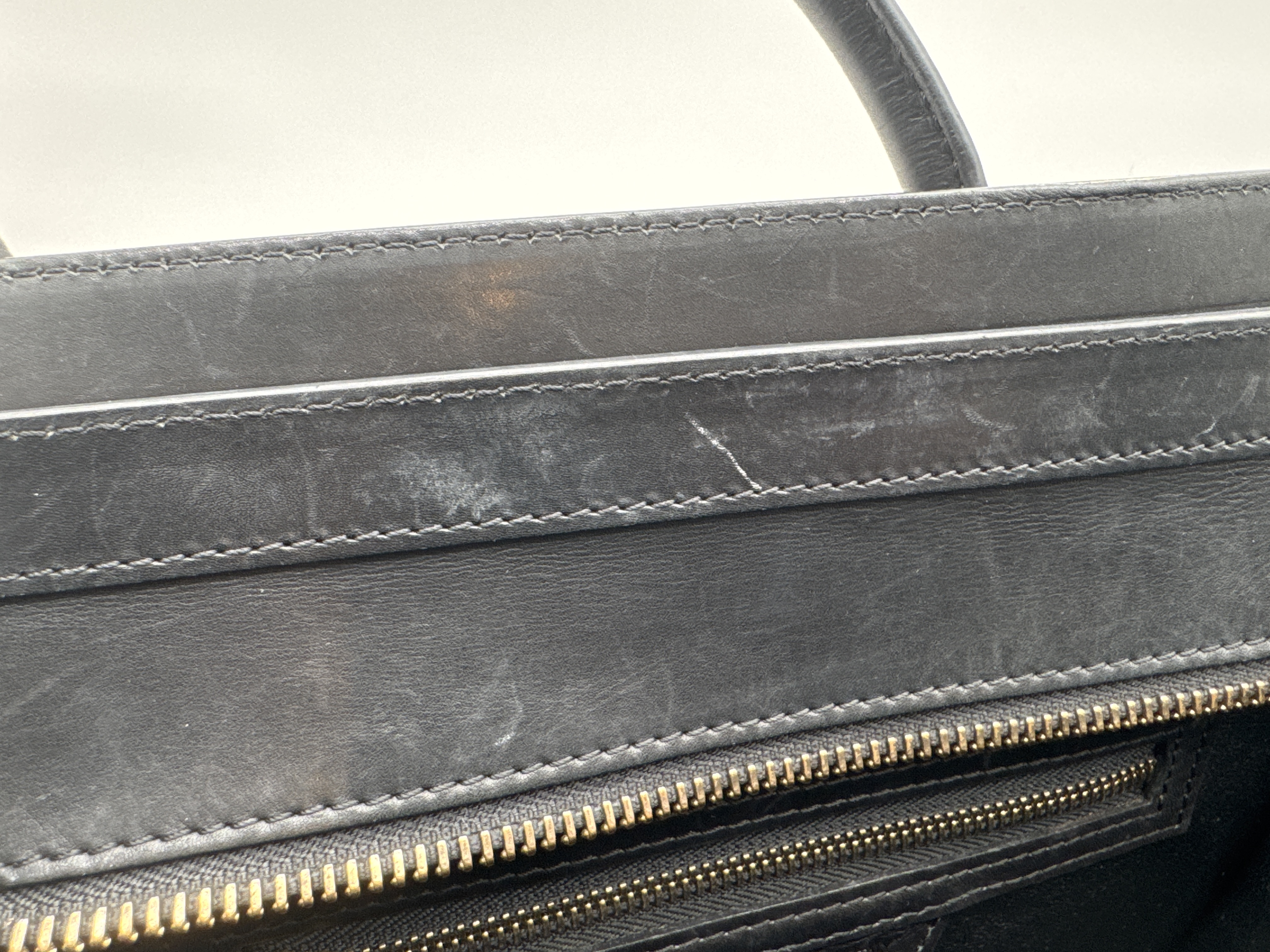 Micro Shopper Luggage Suede Handbag — view 11