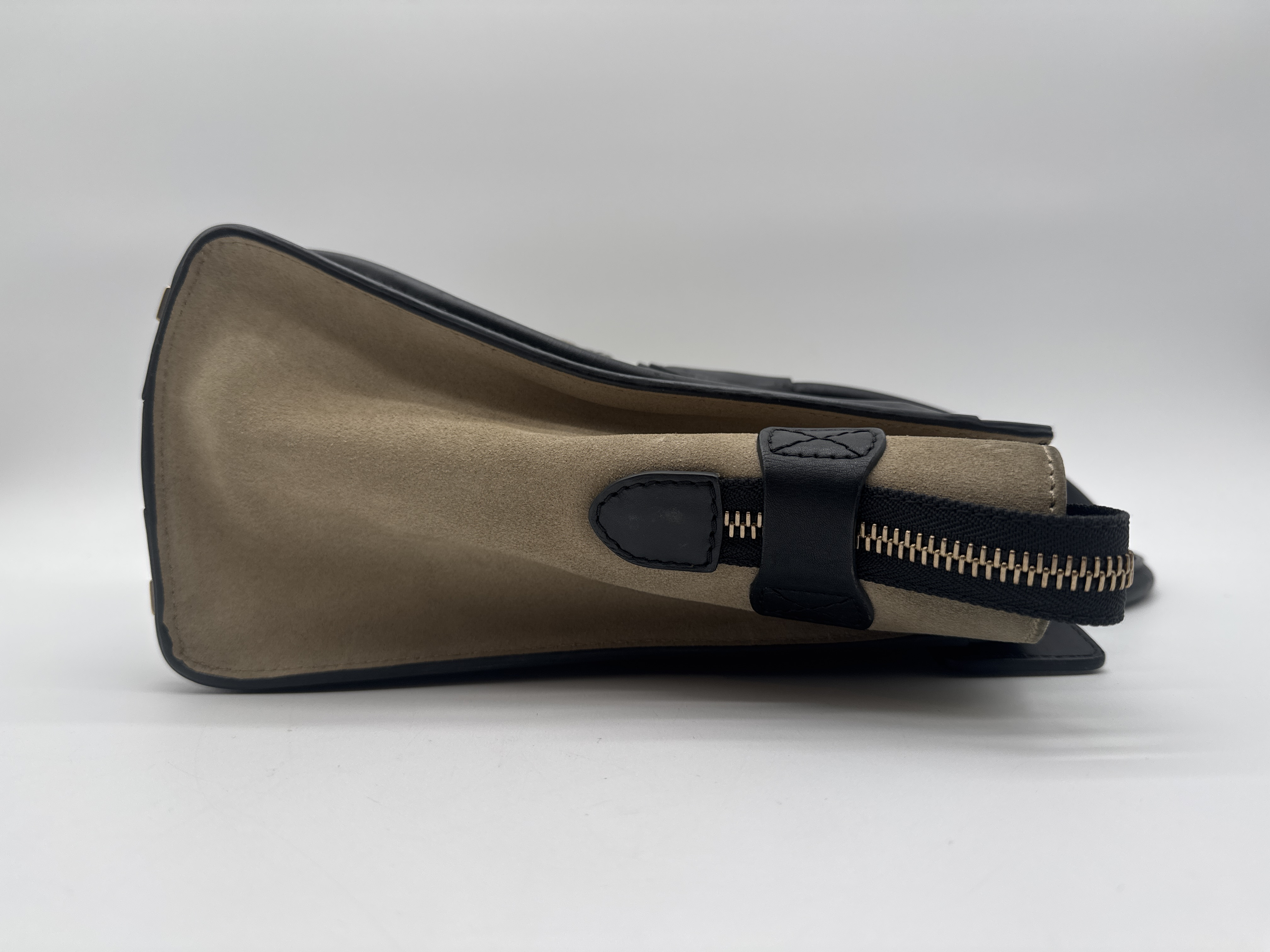 Micro Shopper Luggage Suede Handbag — view 3