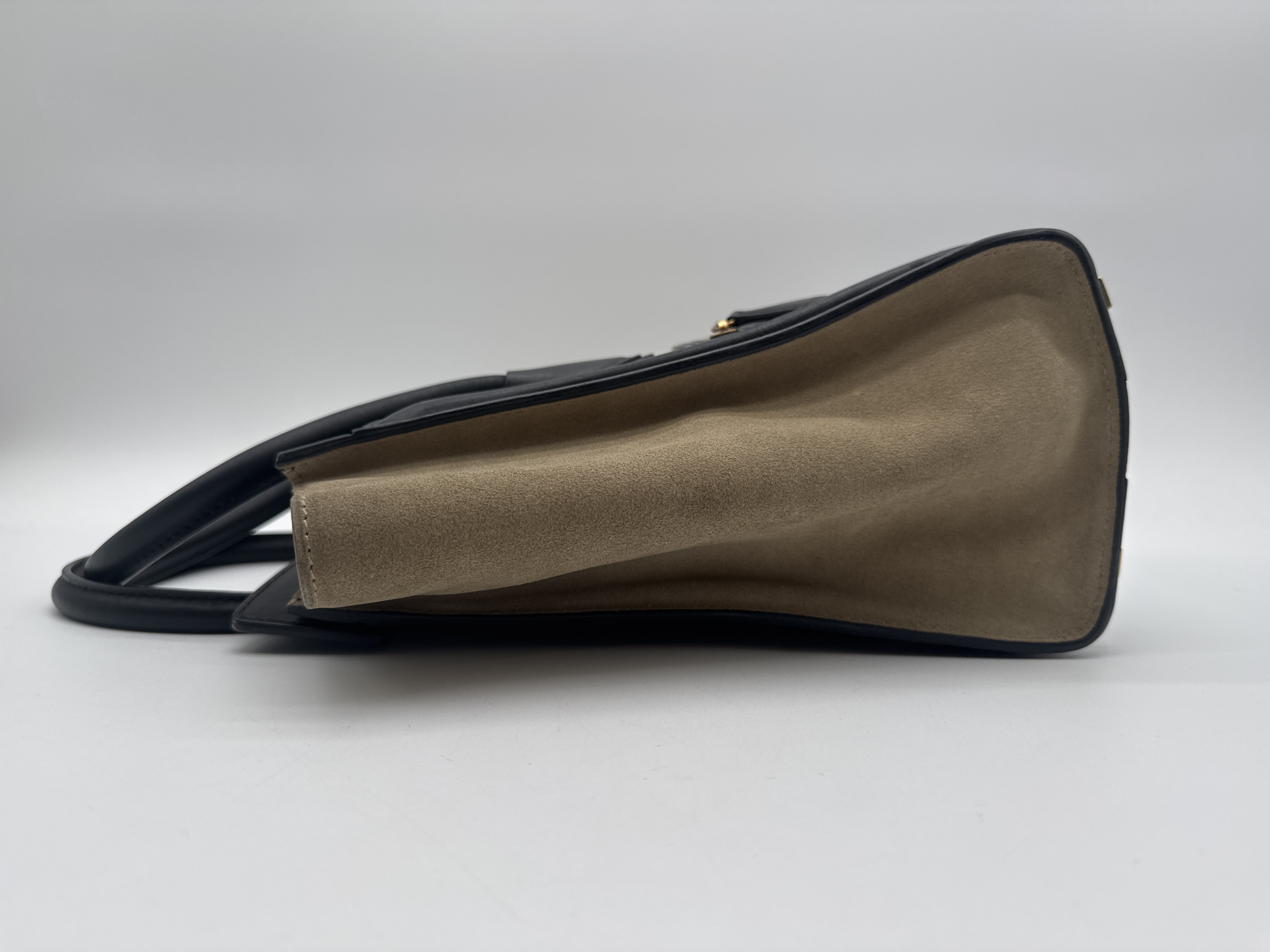 Micro Shopper Luggage Suede Handbag — view 4