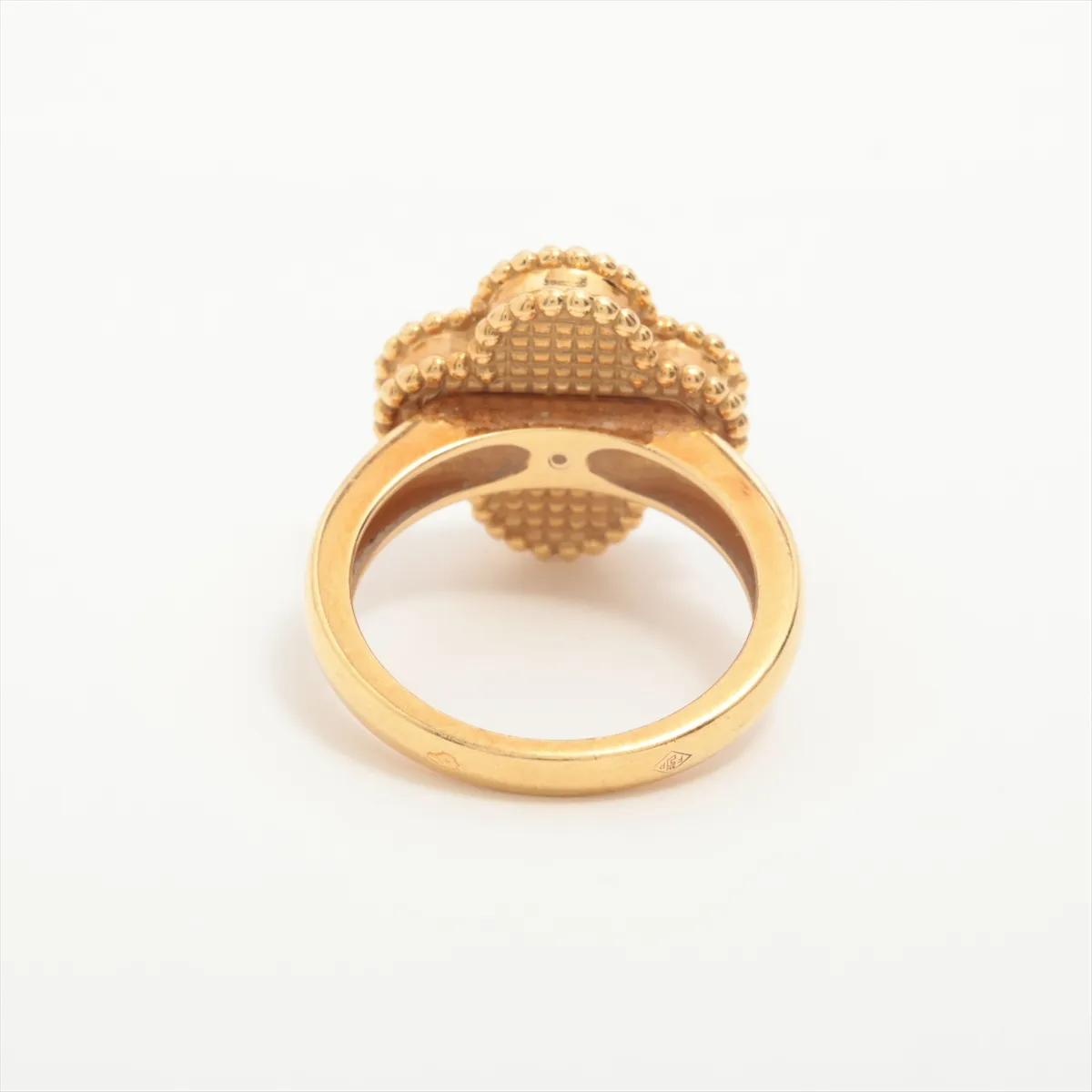 Vintage Alhambra Onyx Diamond Ring, 750 (Yellow Gold), 6.7g, Size 49, JE263208, hallmark — view 2