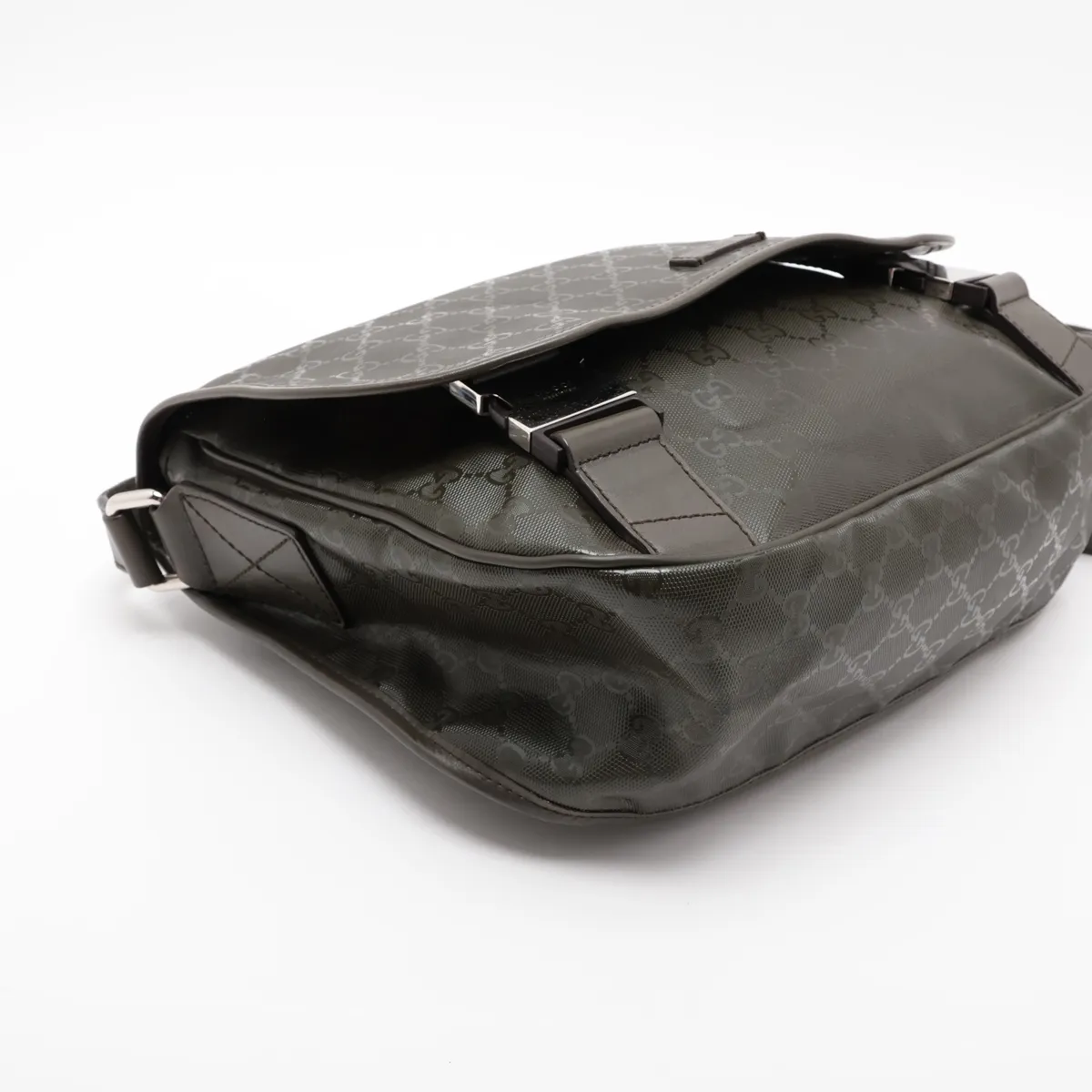 GG Imprime PVC x Leather Shoulder Bag, Khaki, 201732 — view 4