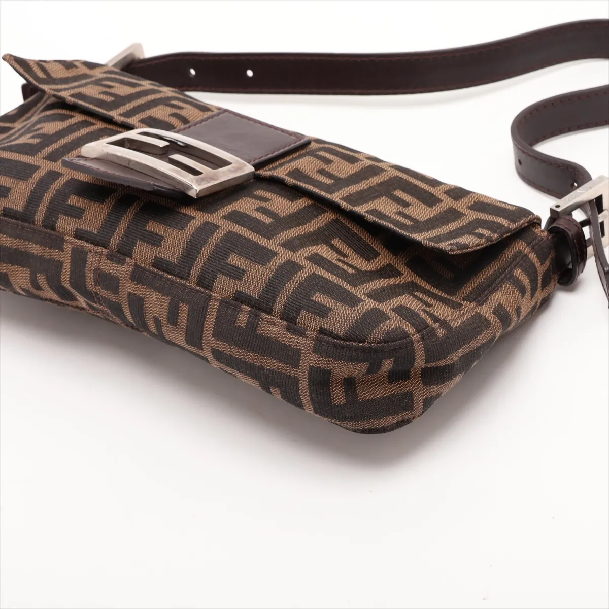 Zucca Mamma Bucket 26424 Canvas x Leather Shoulder Bag Brown — view 3