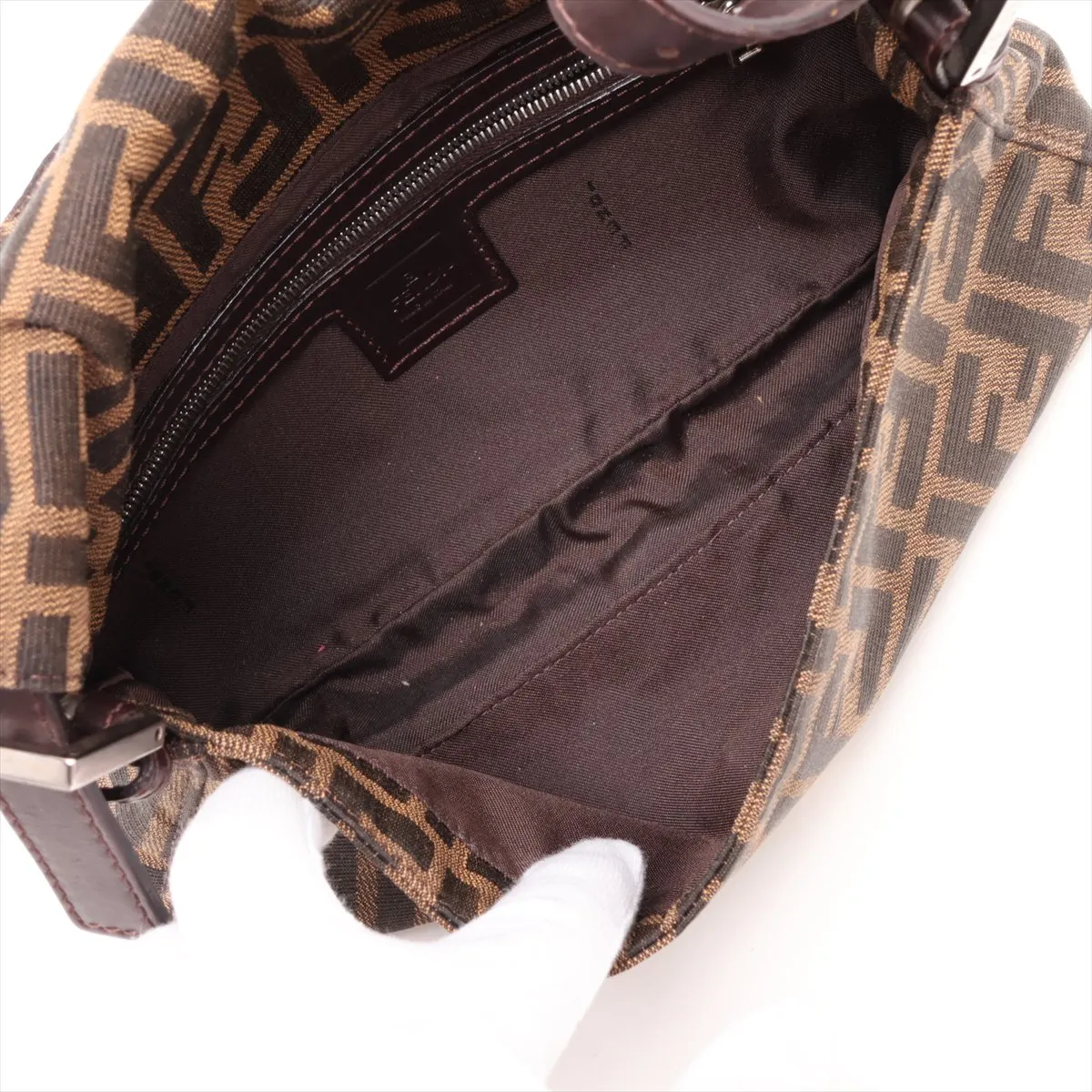 Zucca Mamma Bucket 26424 Canvas x Leather Shoulder Bag Brown — view 7