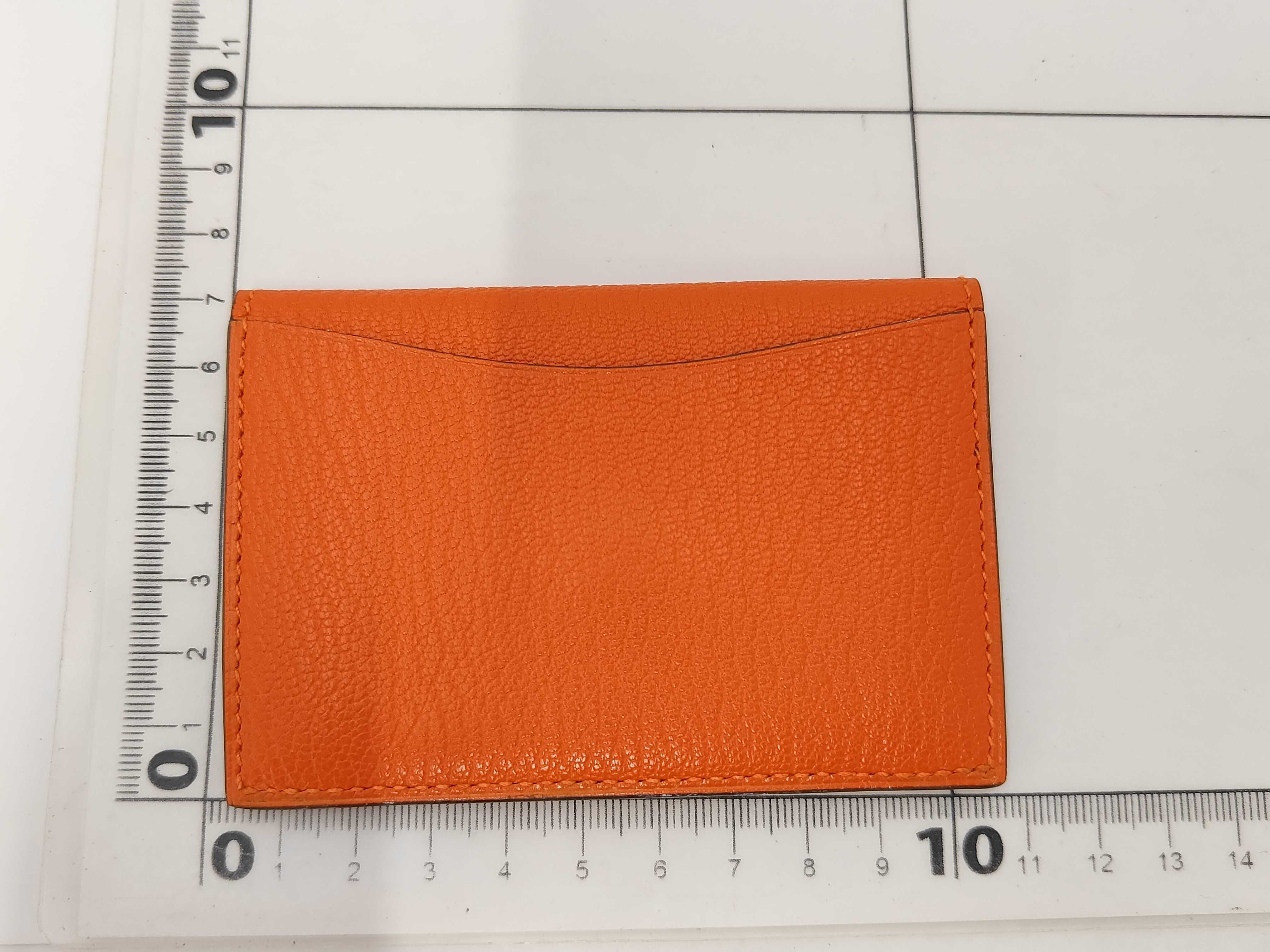 Coin Card Case Chevre Mysore Silver Hardware Orange Poppy I Wallet — view 2