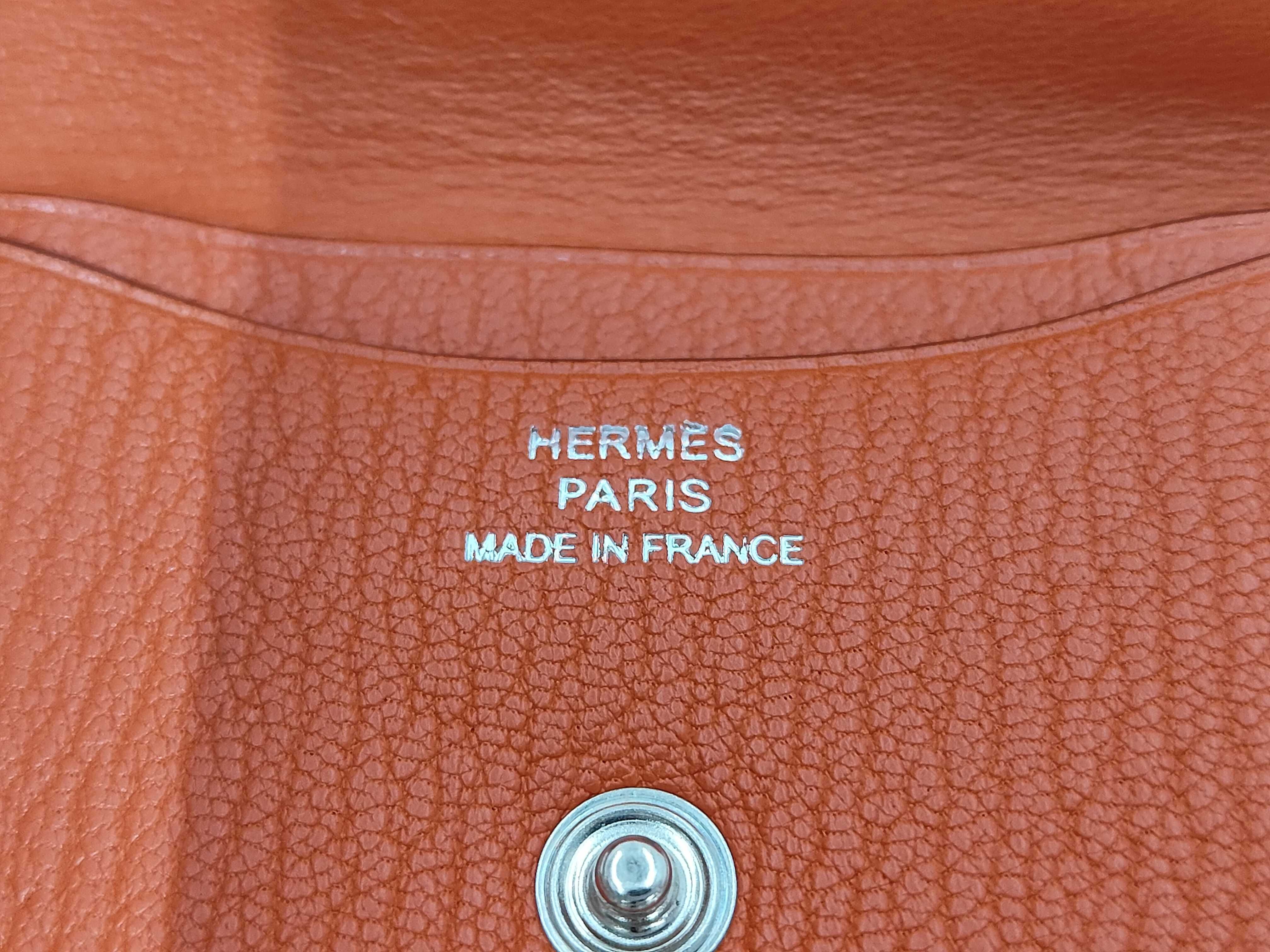 Coin Card Case Chevre Mysore Silver Hardware Orange Poppy I Wallet — view 9